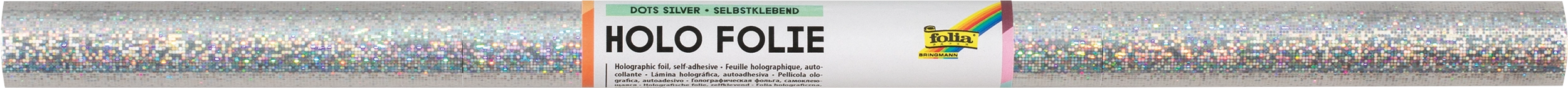 Holographische Folie, Sparkling Silber Holo, Selbstklebend, 40 cm x 1 m, 10 Rollen