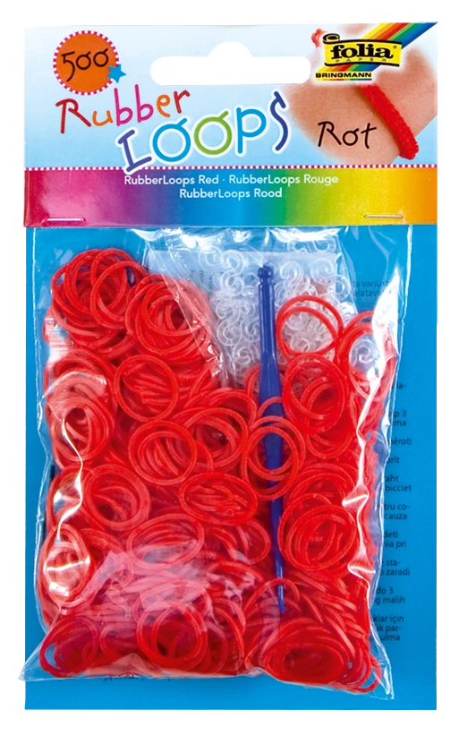Rubber Loops, Hochrot, 500 Stück