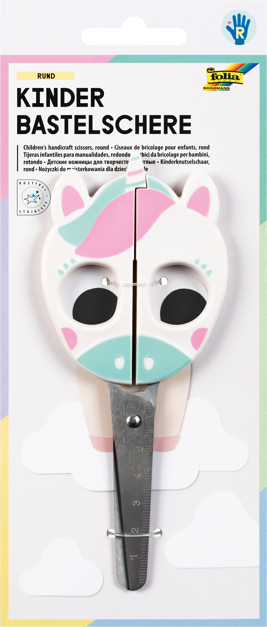 Kids Handicraft Scissors, Unicorn, 16 cm, 1 pair of scissors