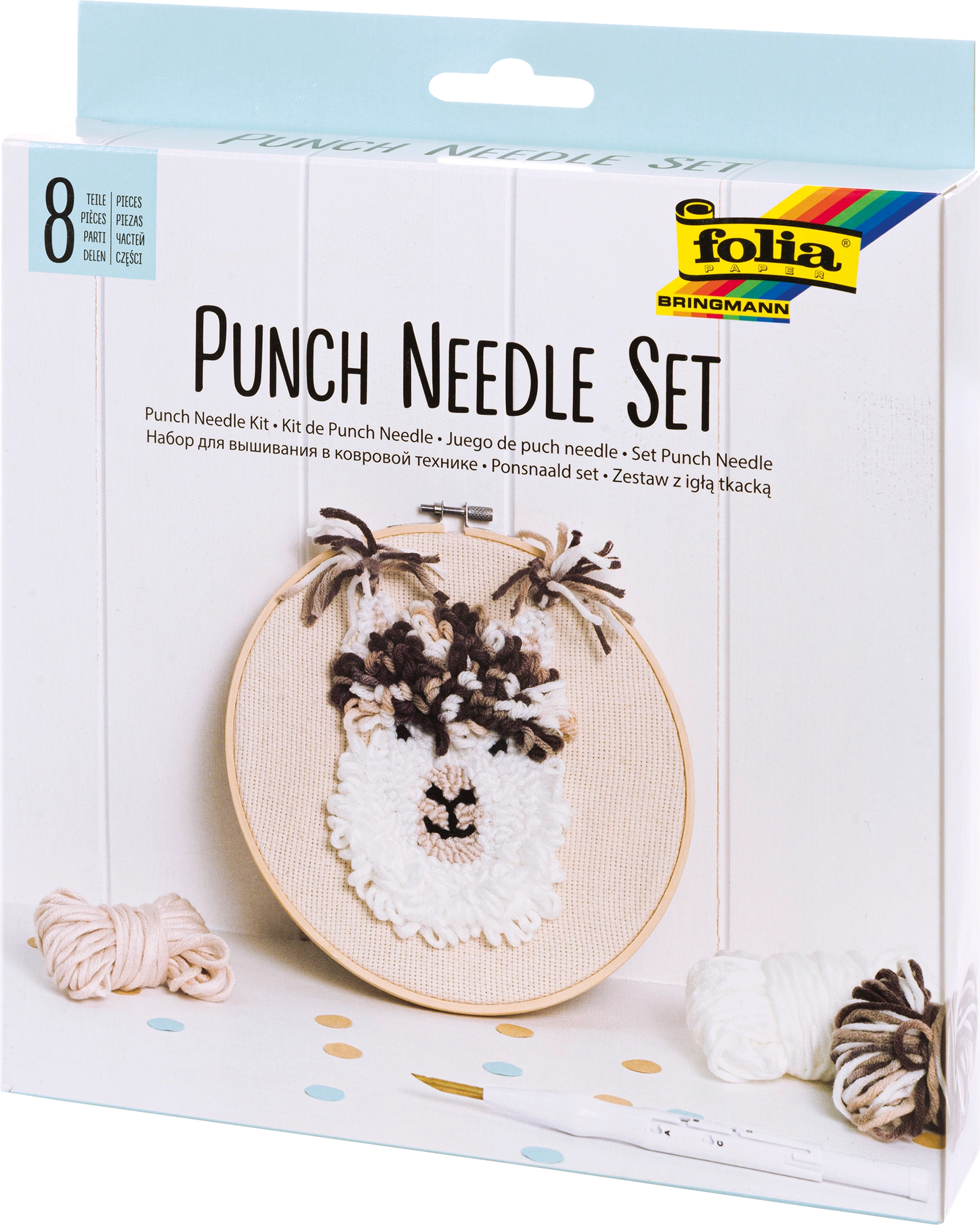 Punch Needle Set, Alpaca, 8 Teile