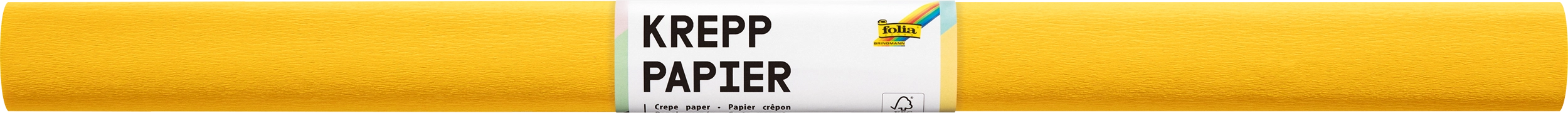 Crepe Paper, Yellow, 50 x 250 cm, 32 g/m², 10 rolls