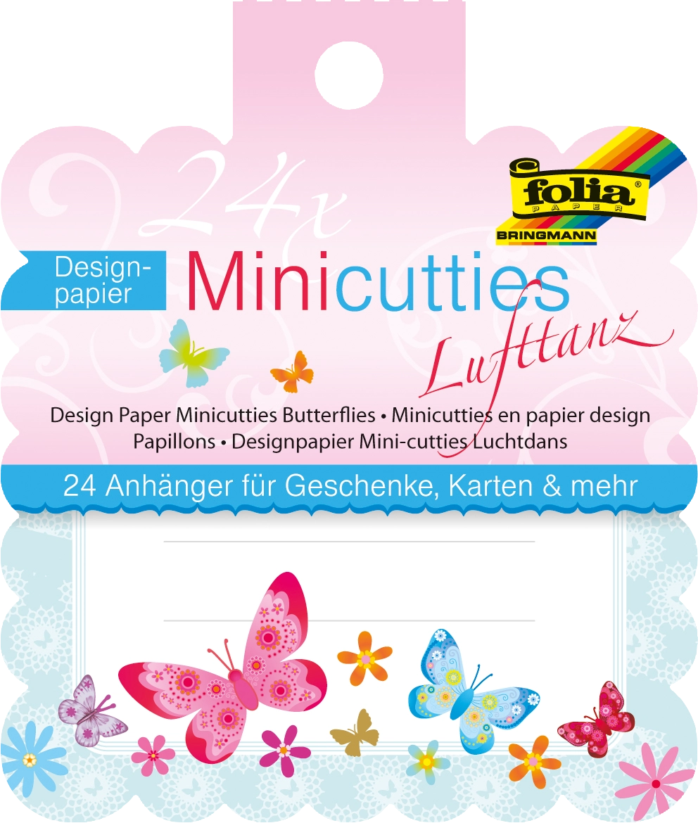 Designpapier Mini-Cutties, Lufttanz, 8,4 x 9,9 cm, 24 Blatt
