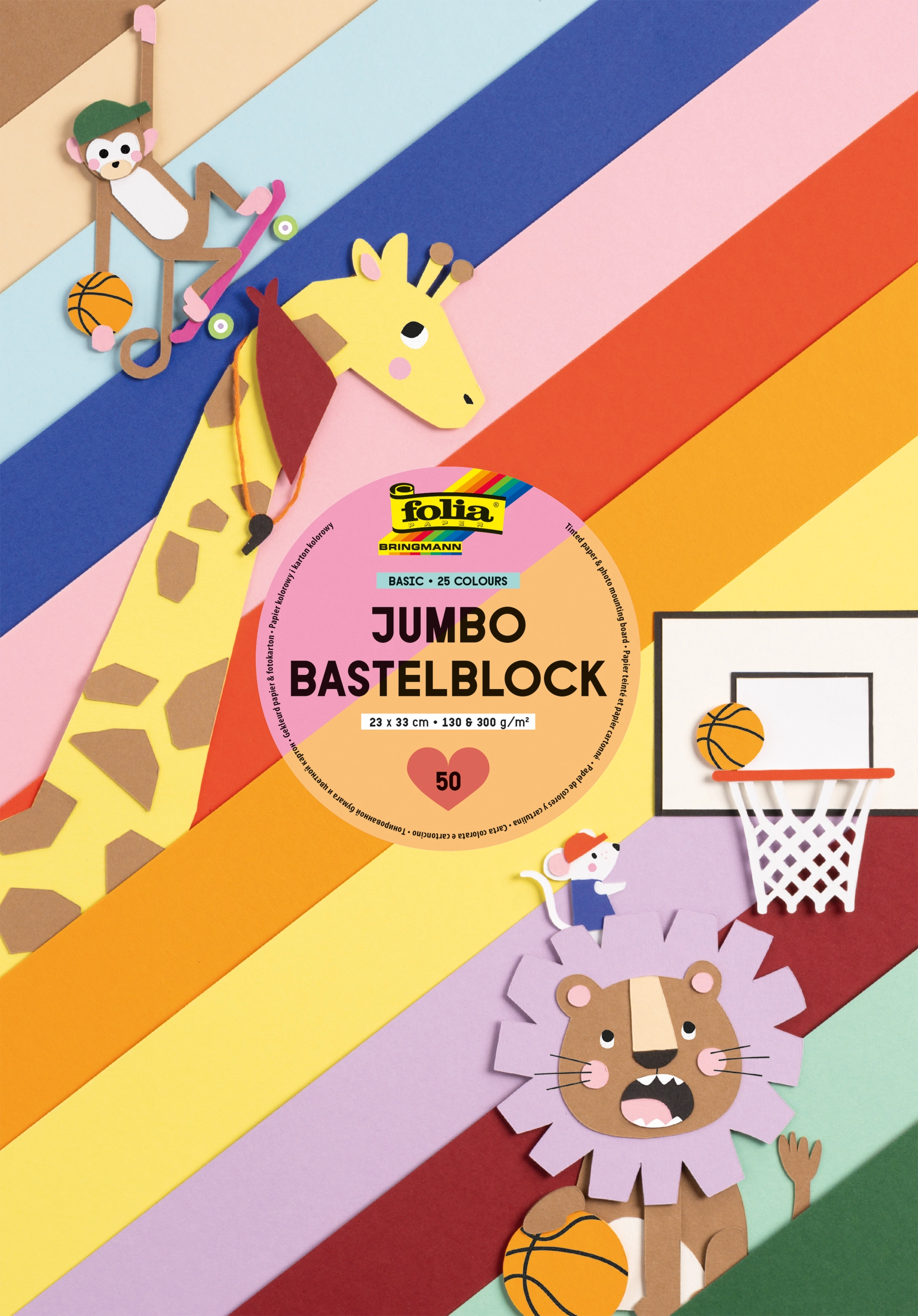 Jumbo Bastelblock Tonpapier/Fotokarton, 23x33cm