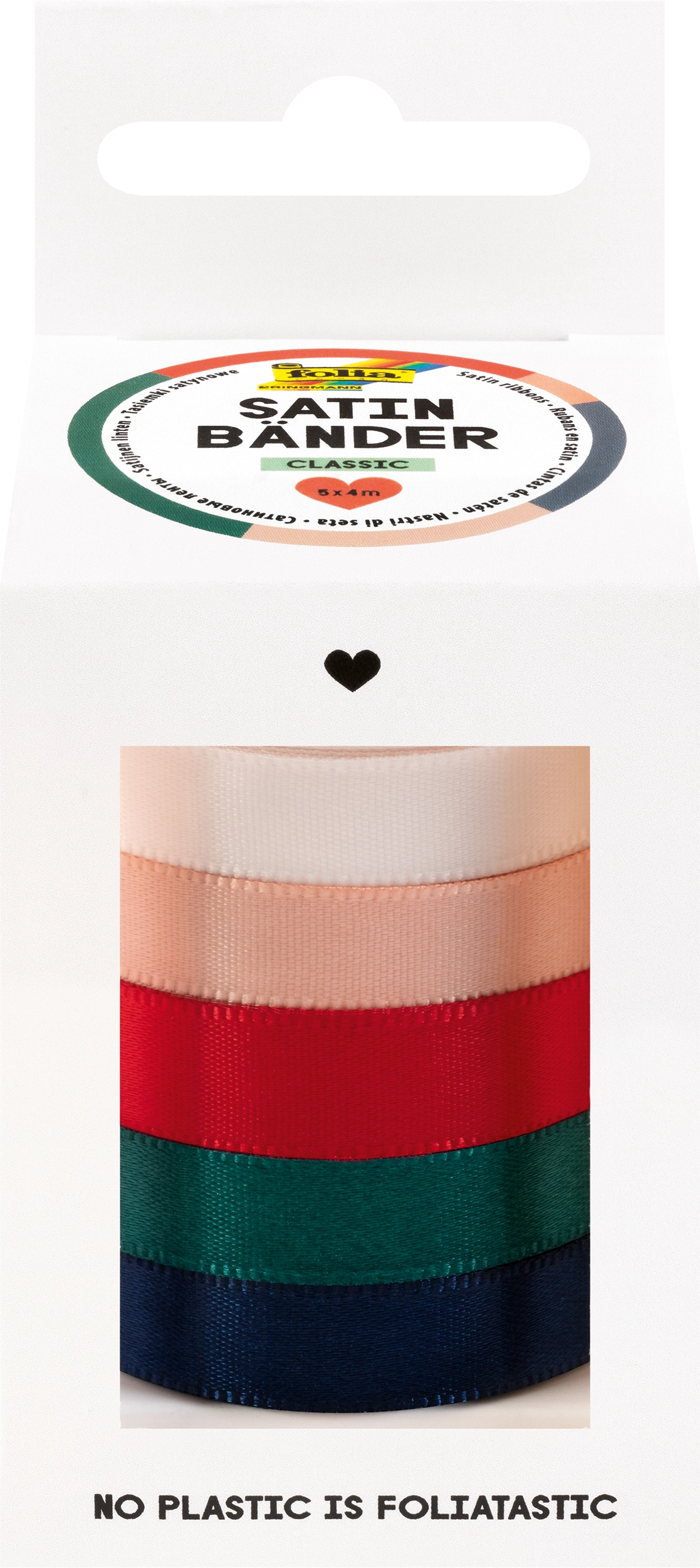 Satinbänder, Classic, 5 x 4 m, 5 Rollen