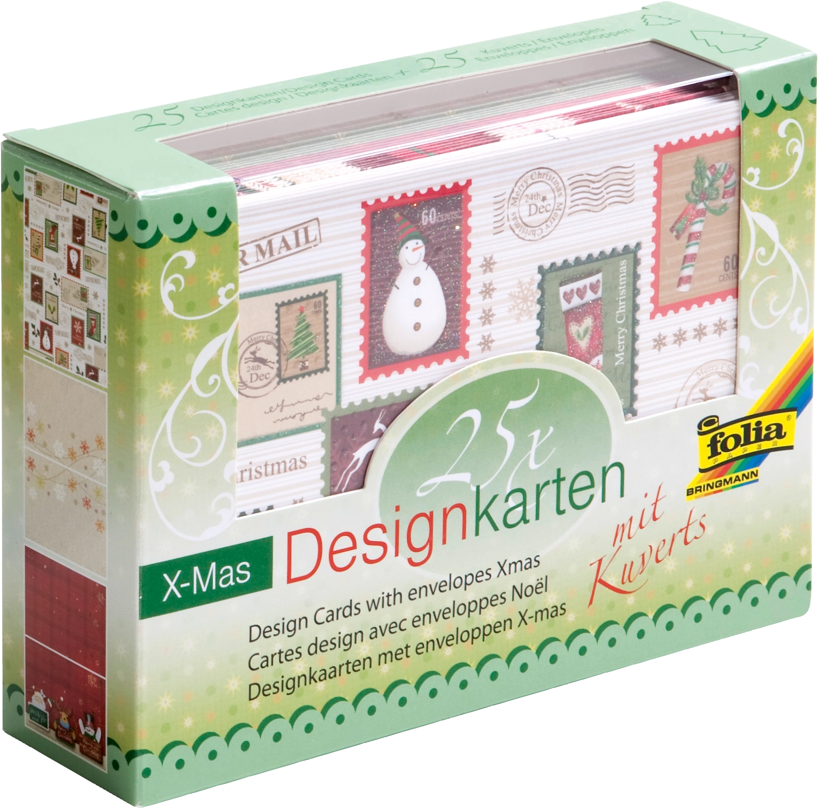 Designkarten, X-Mas, DIN A6, 100 g/m², 220 g/m², 25 Karten