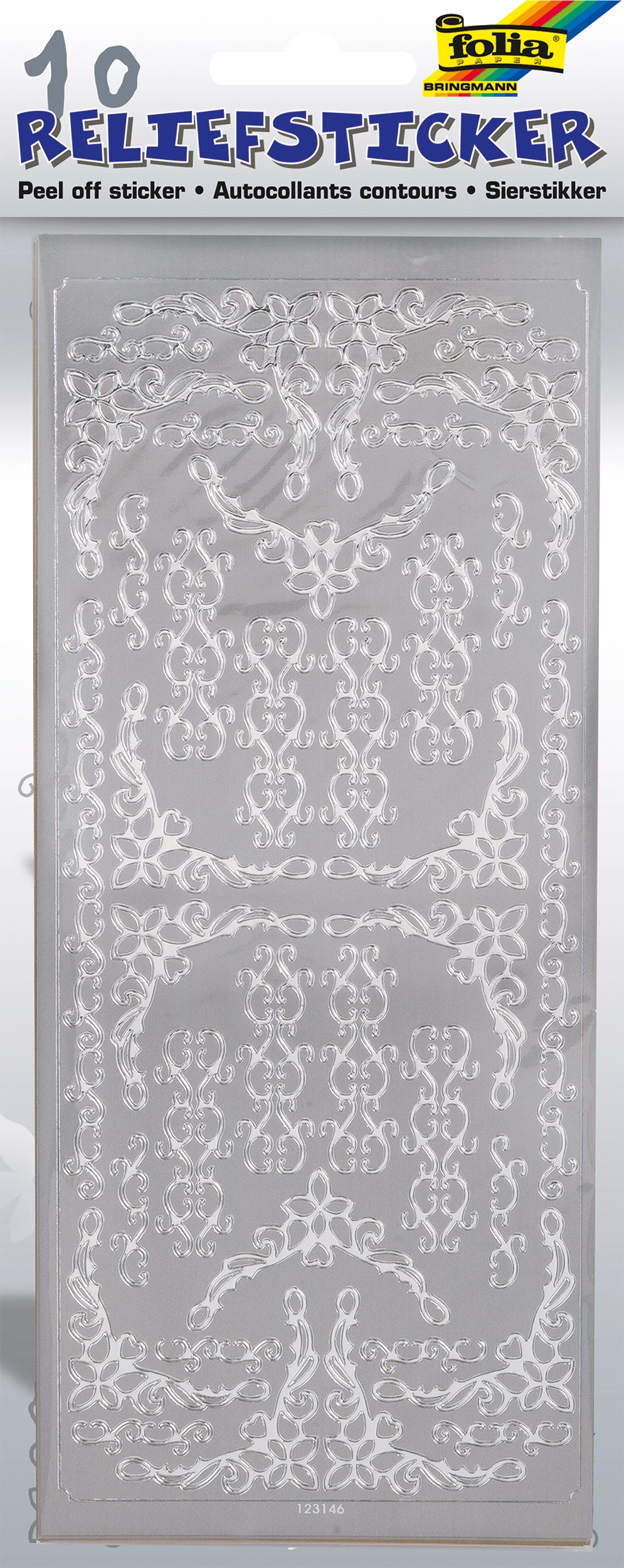 Relief-Sticker, Ganzjahr, 731 Sticker, 10 Blatt