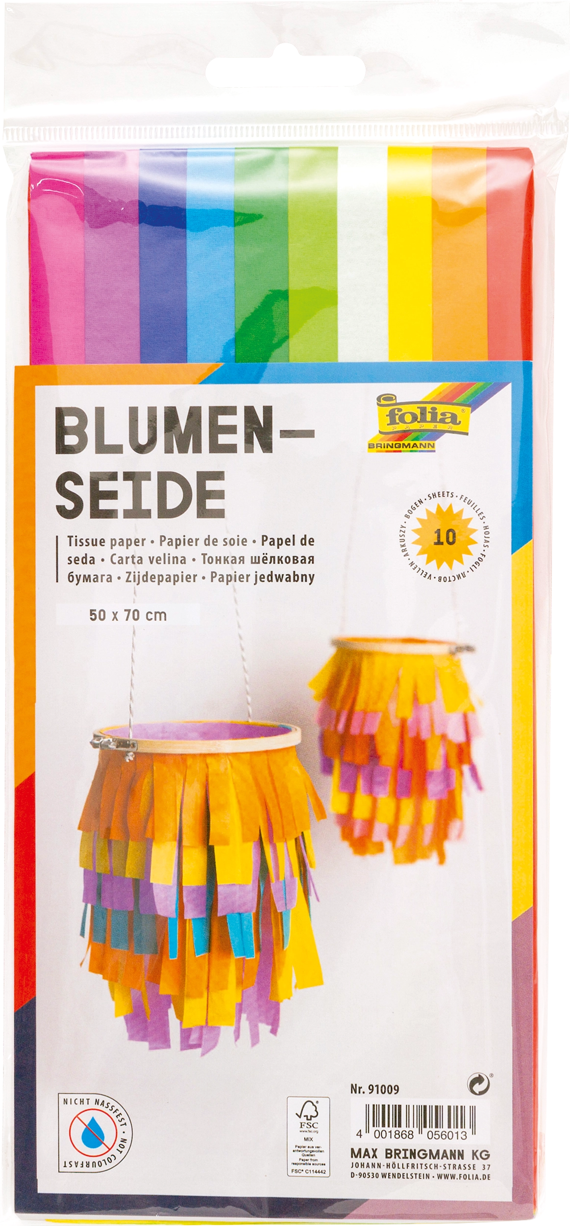 Blumenseide, Basic Mix, 50 x 70 cm, 20 g/m², 10 Blatt