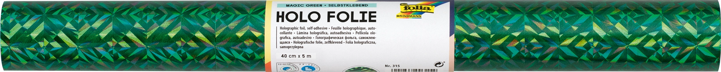 Holographische Folie, Spectral Grün Holo, Selbstklebend, 40 cm x 5 m, 1 Rolle