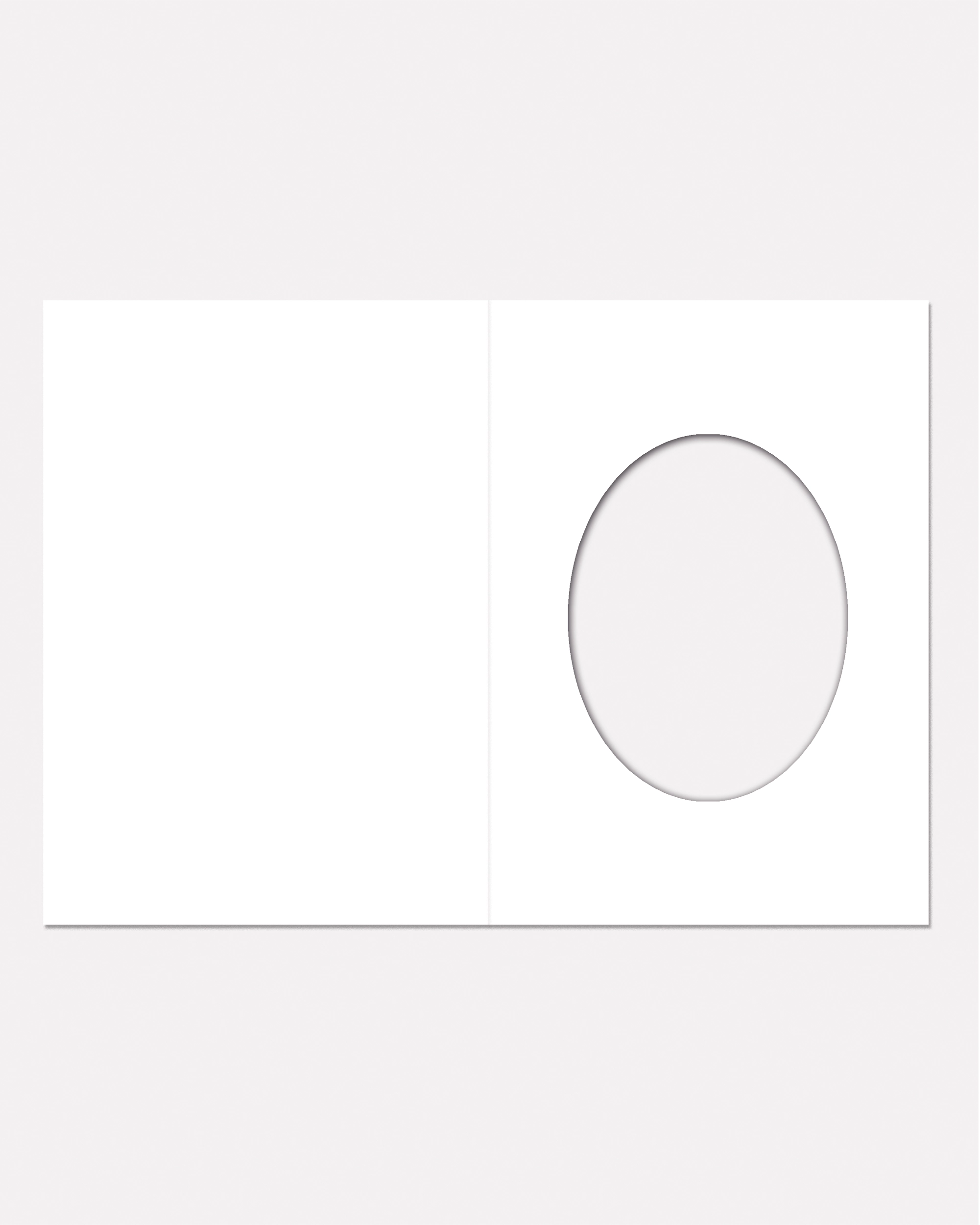 Passepartoutkarten, Weiß, Oval, DIN A6, 80 g/m², 250 g/m², 50 Stück