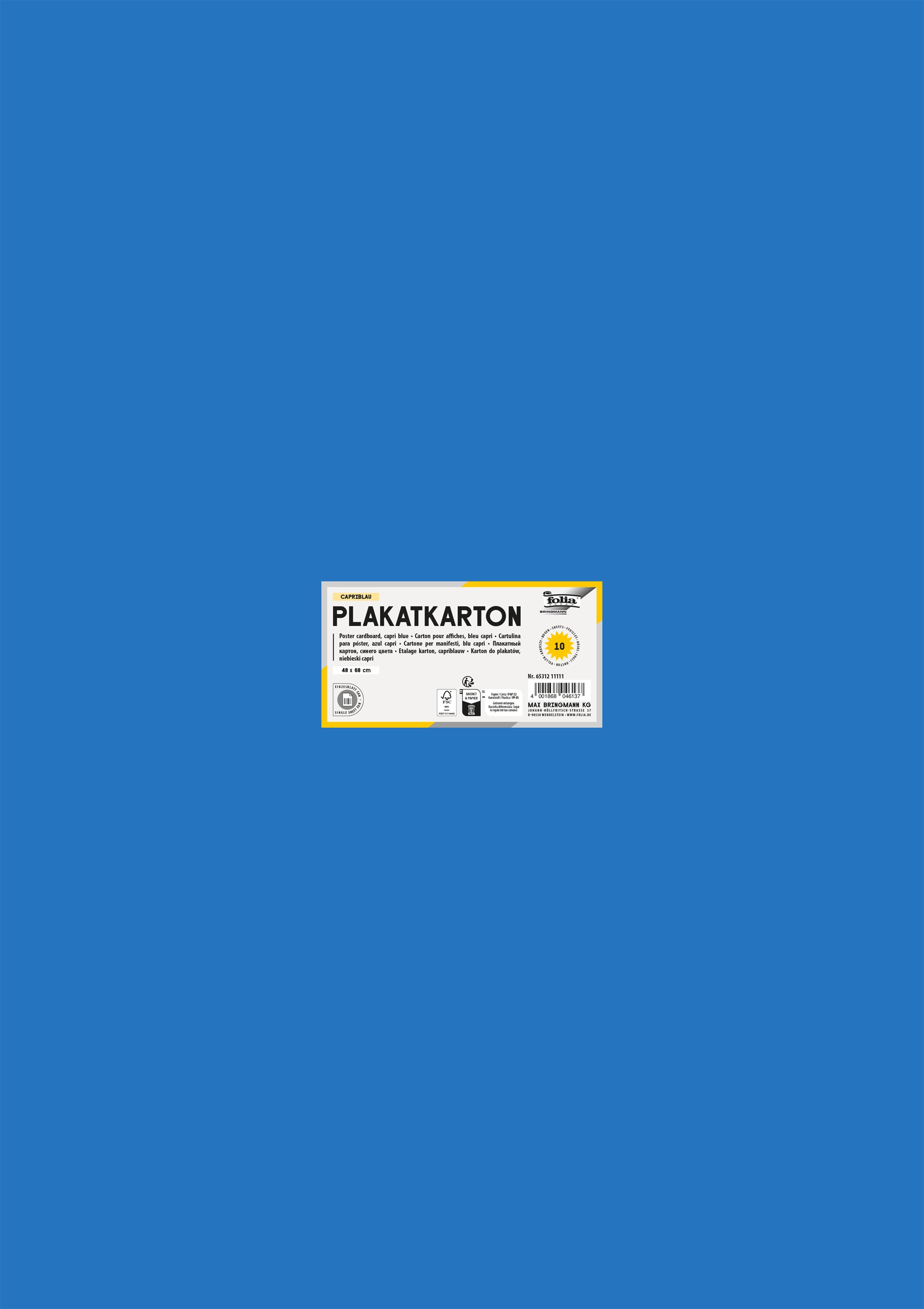 Plakatkarton, Capriblau