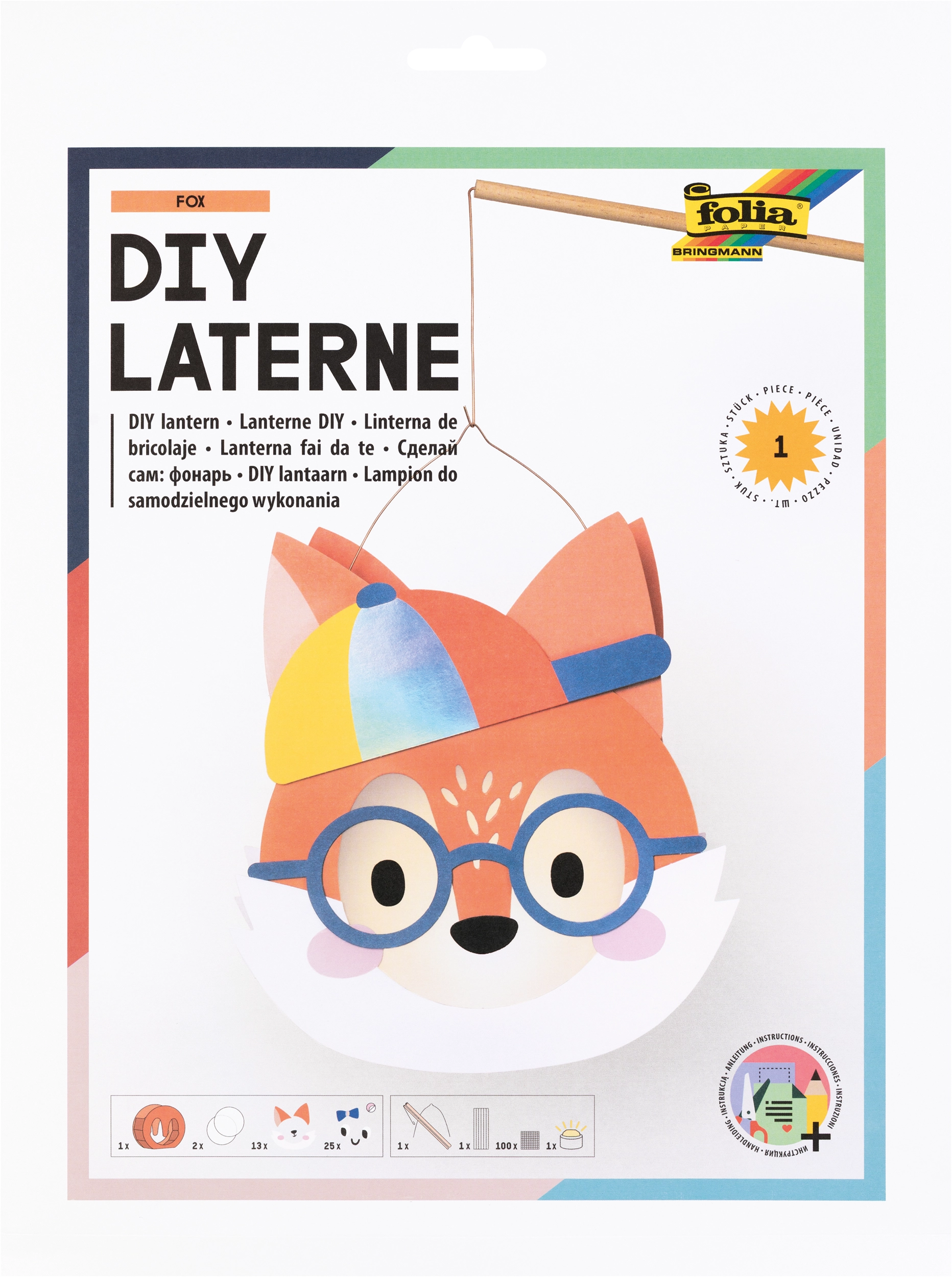 DIY Laterne, Fuchs, Ø 19 x 6 cm