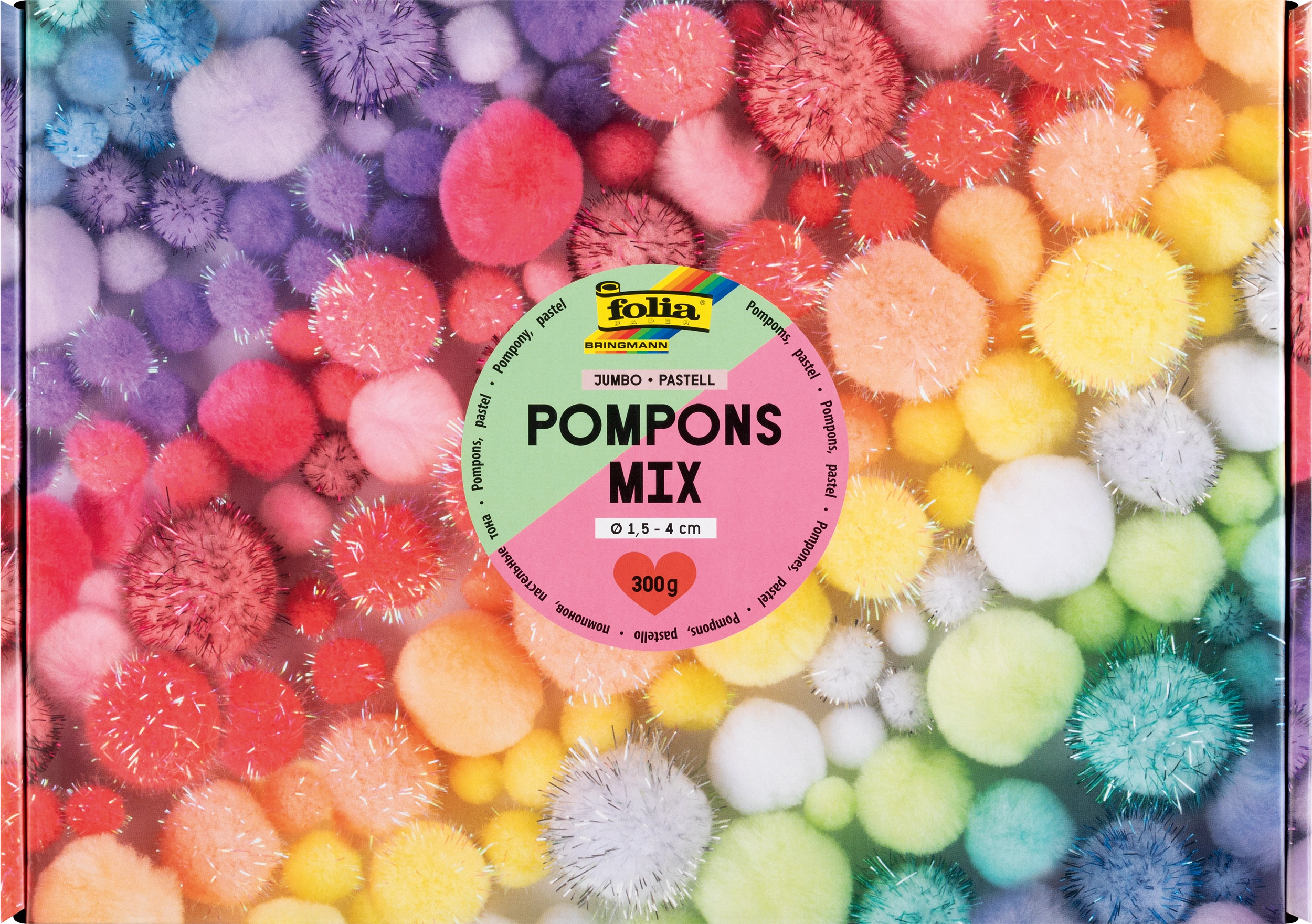 Pompons Mix, Jumbo, Pastell