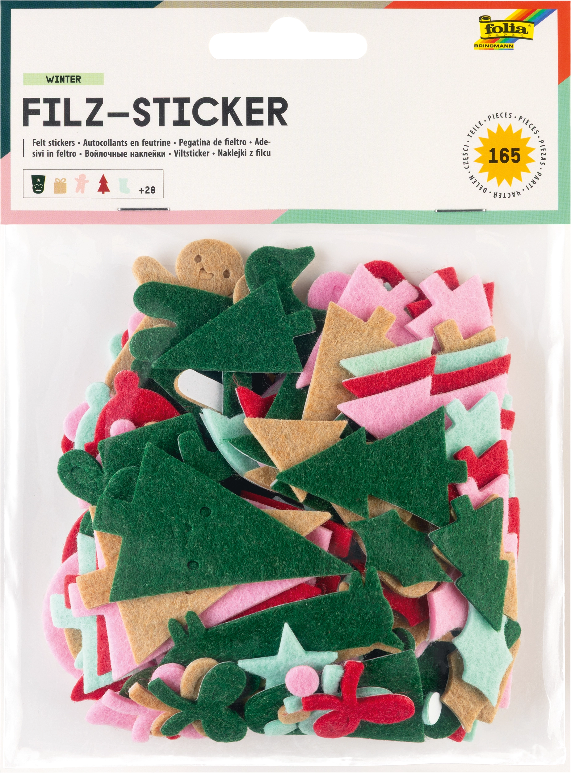 Felt Stickers, Winter, 165 stickers