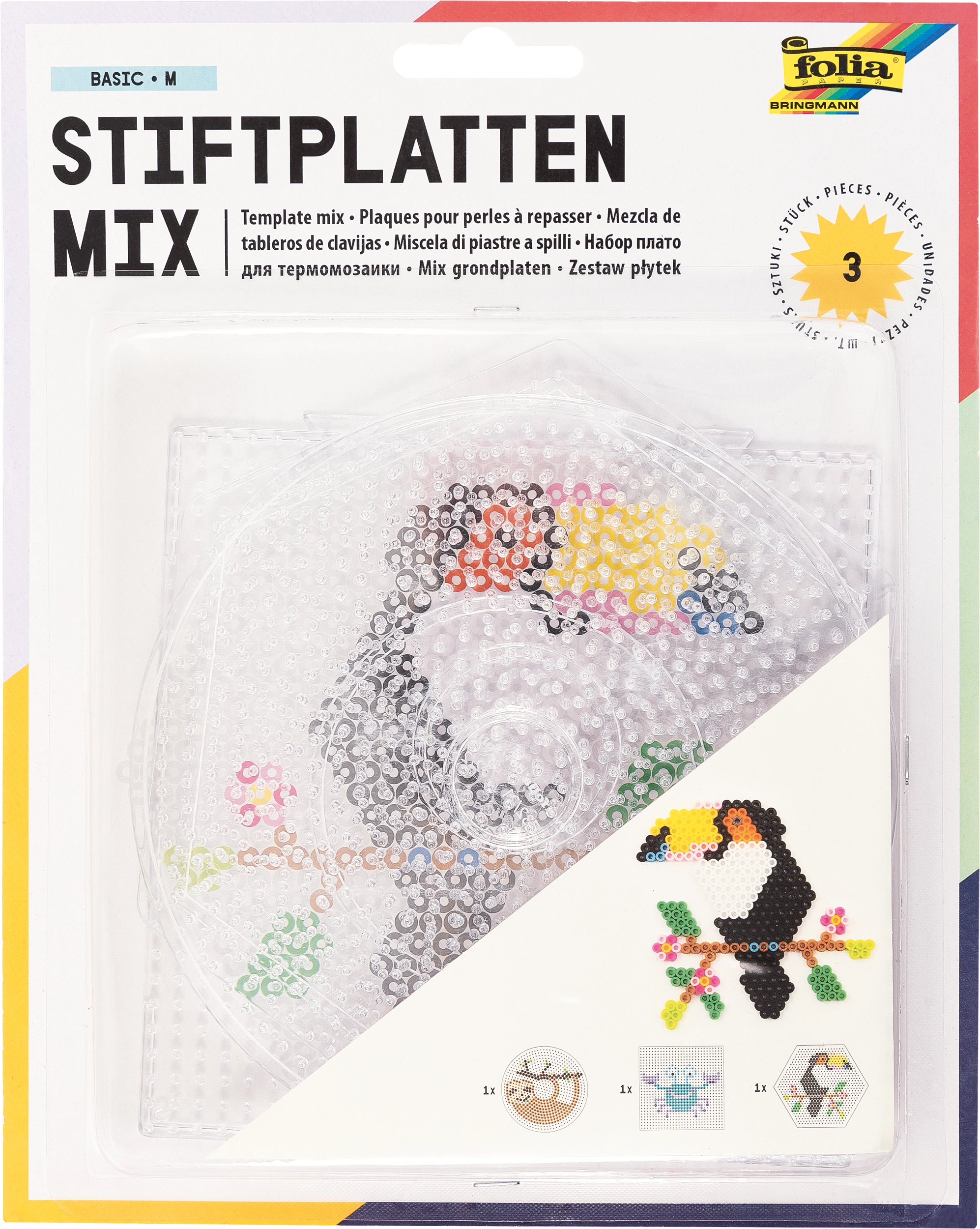 Stiftplatten Mix, Basic, M, 3 Stück