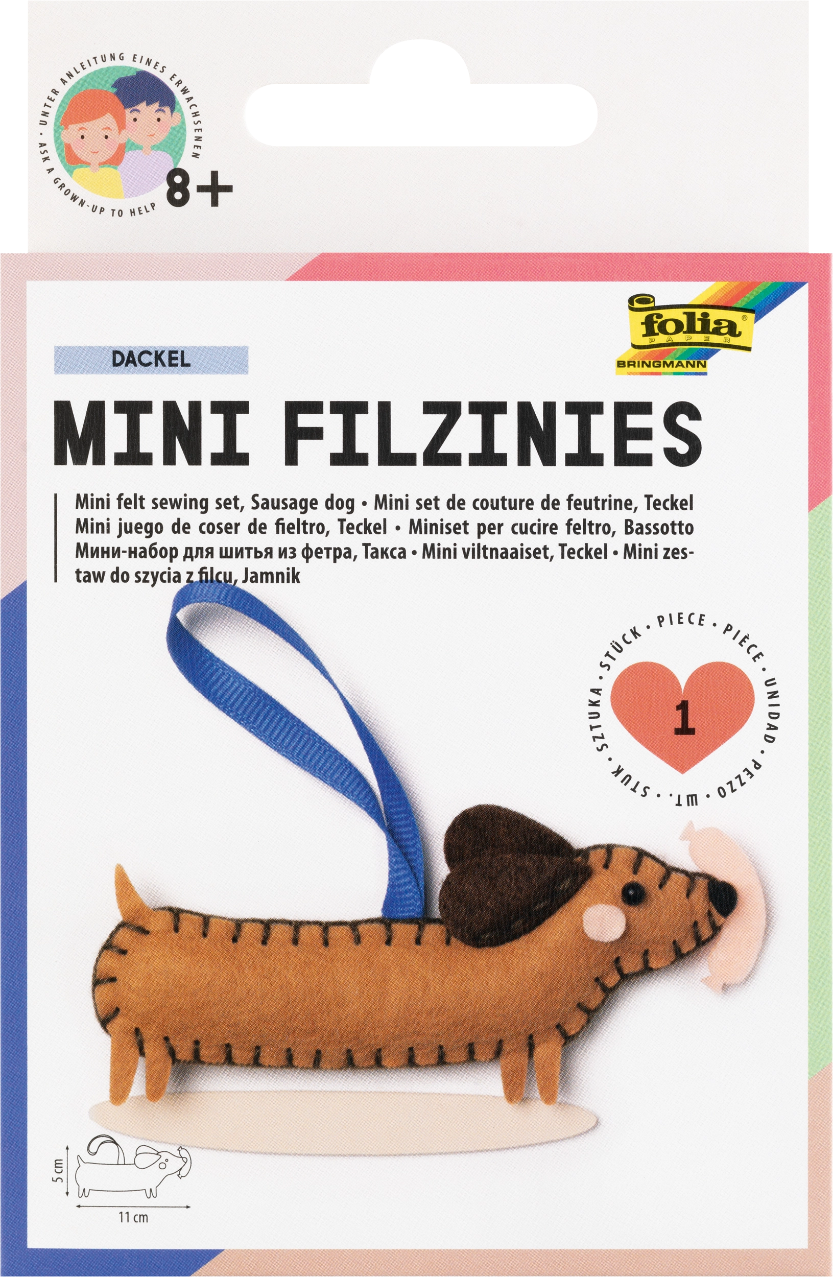 Mini Filzinies, Dackel, 12 Teile