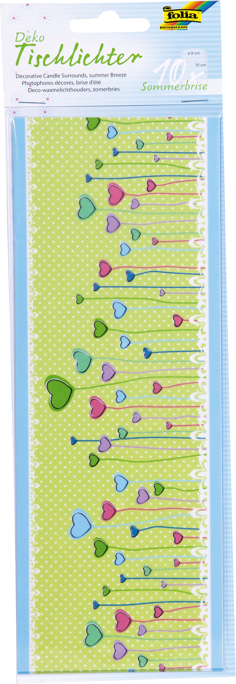 Tischlichter, Sommerbrise, 10 x 27 cm, 10 Blatt