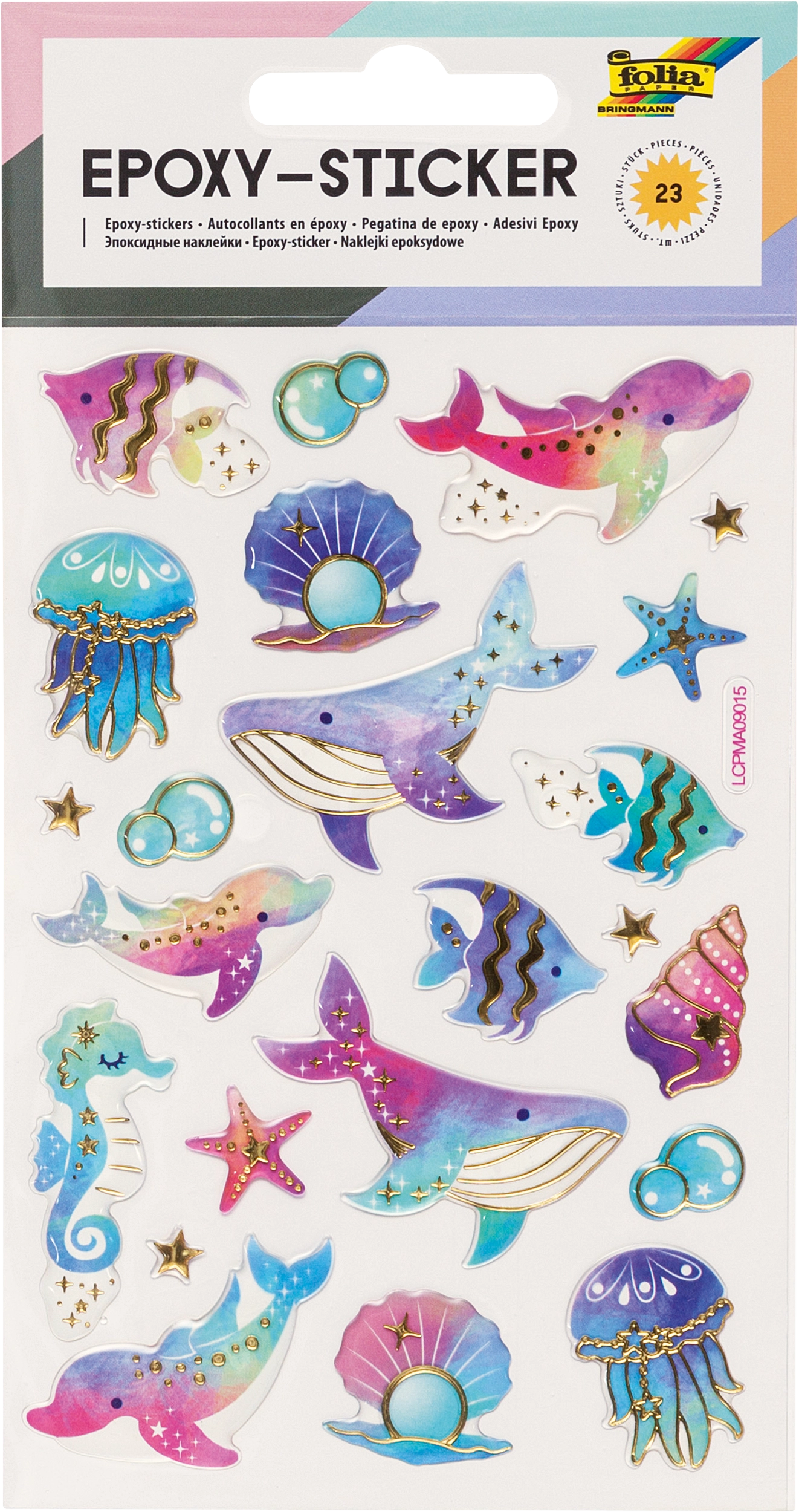 Epoxy-Sticker, Unterwasser, 23 Sticker, 1 Blatt