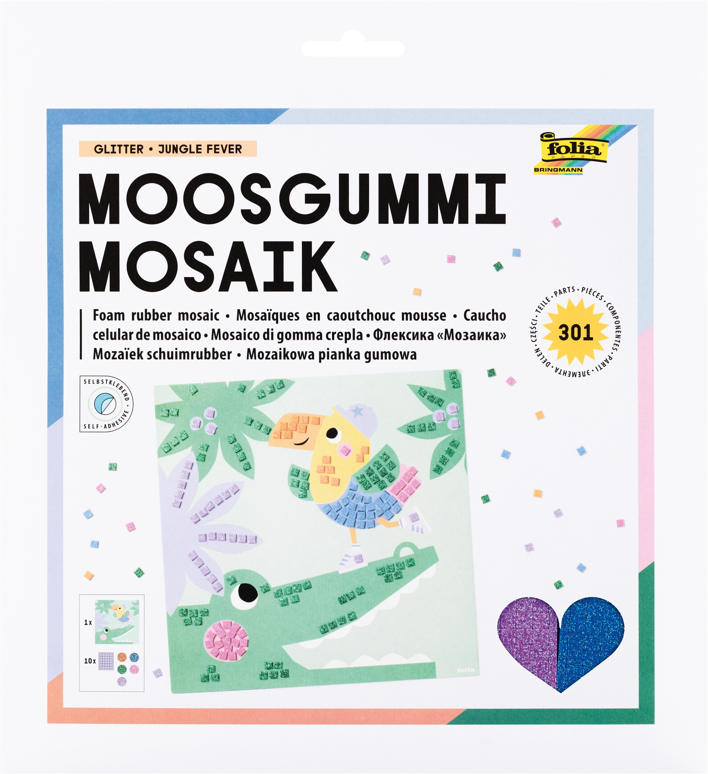 Moosgummi Mosaik, Glitter Dschungelfieber, 301 Teile