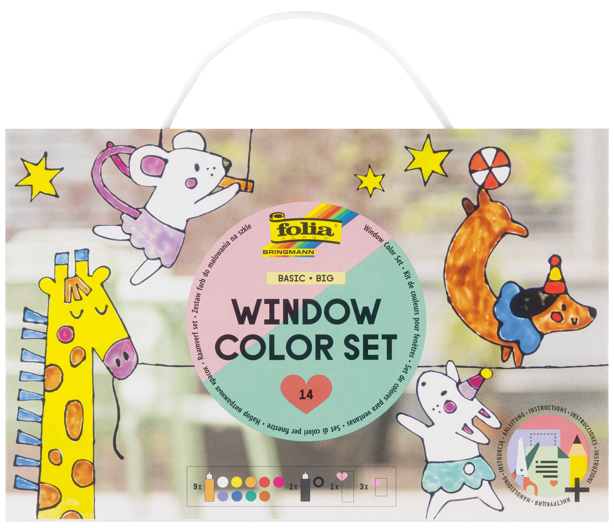 Window Color Set, Basic, Big, 15 pieces