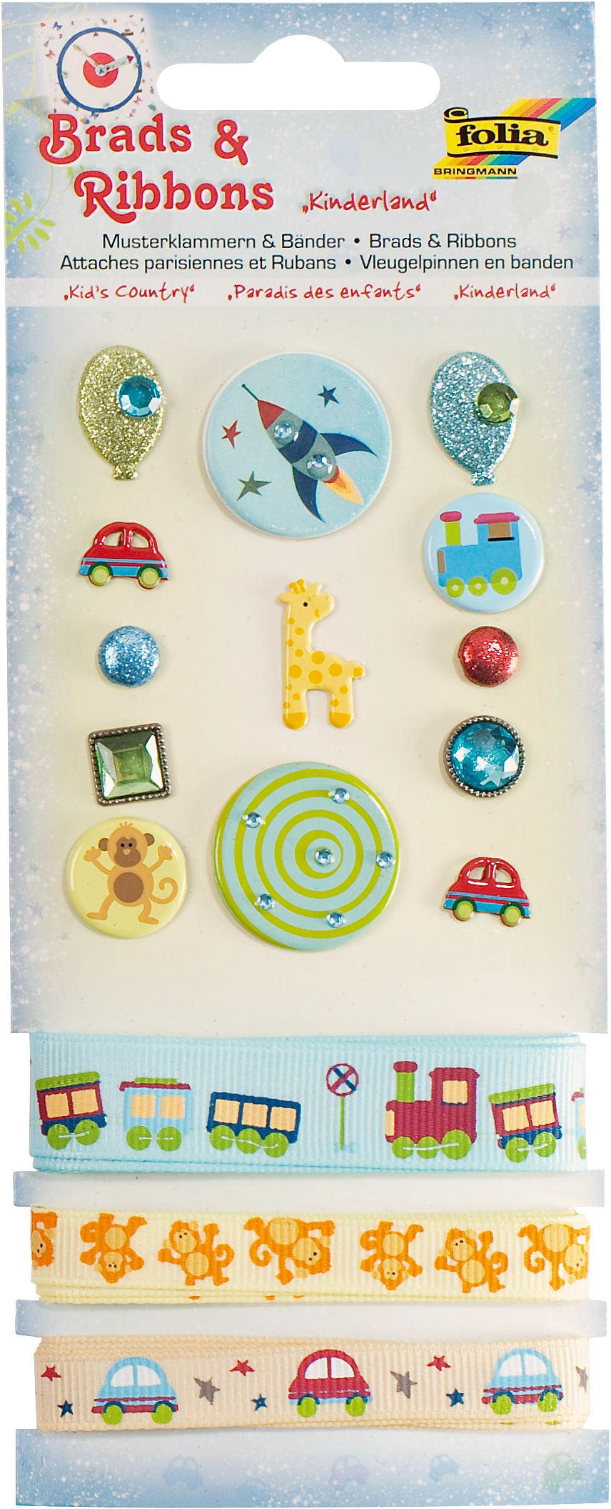 Brads & Ribbons, Kinderland, 16 Teile