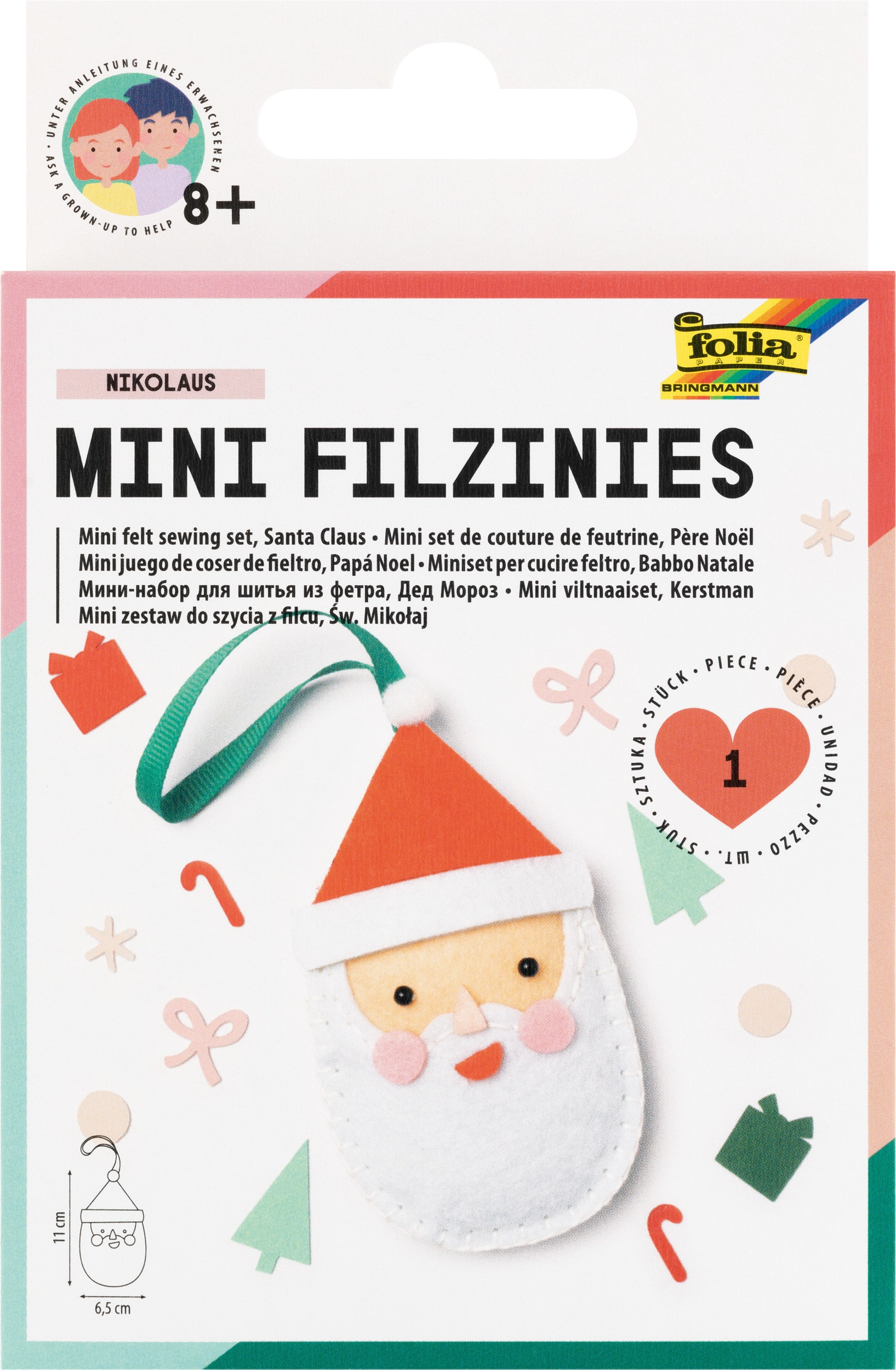 Mini Felt-Sewing-Set , Santa Claus, 14 parts