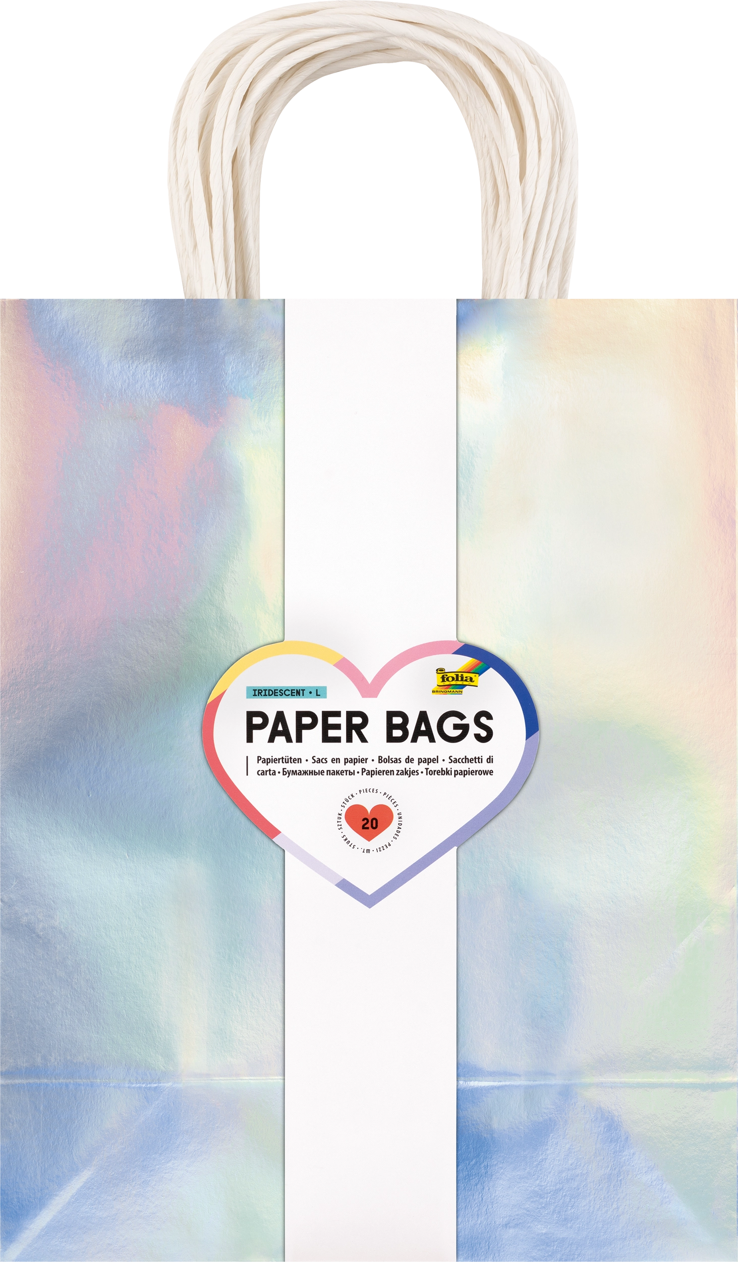Papiertüten, Irisierend, L, 20 Stück