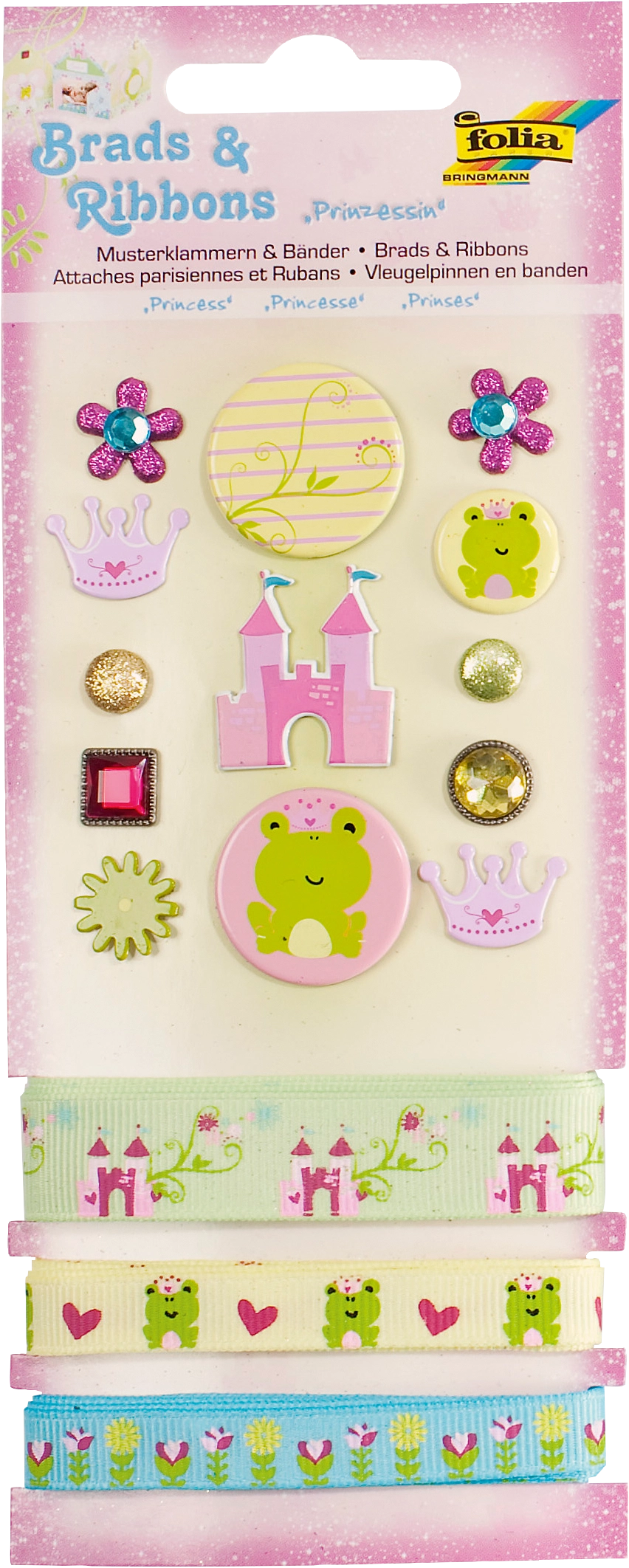 Brads & Ribbons, Prinzessin, 16 Teile