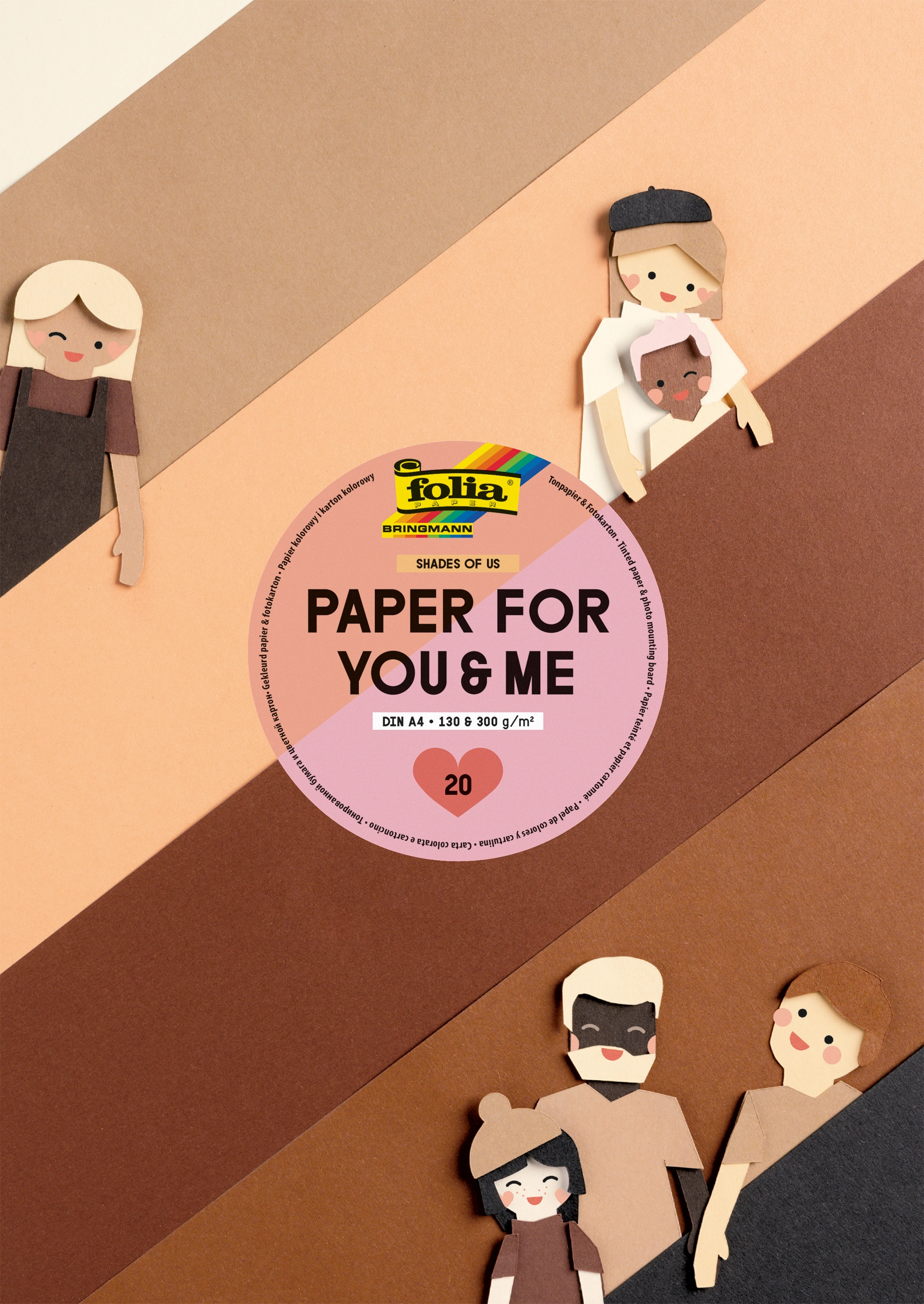 Paper for You and Me, Shades of Us, DIN A4, 130 g/m², 300 g/m², 20 Blatt