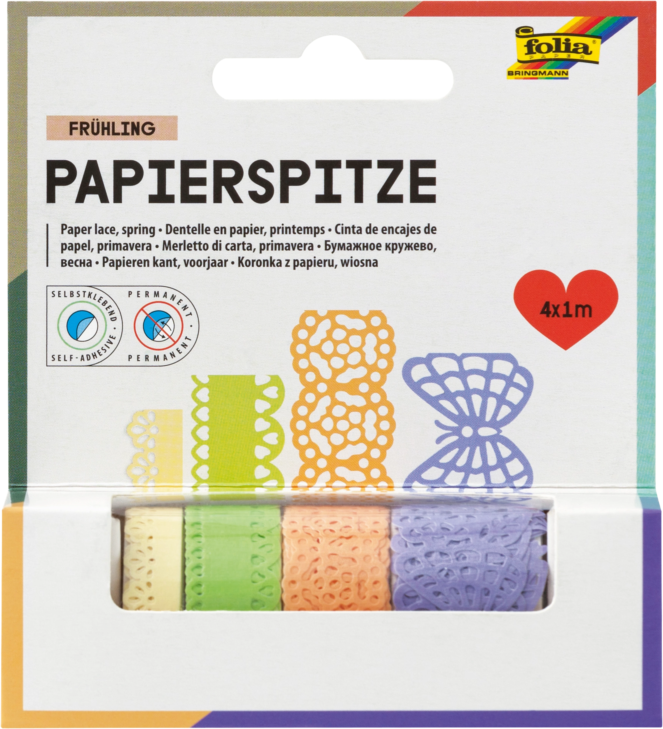 Papierspitze, Frühling, 4x 1 m, 4 Rollen