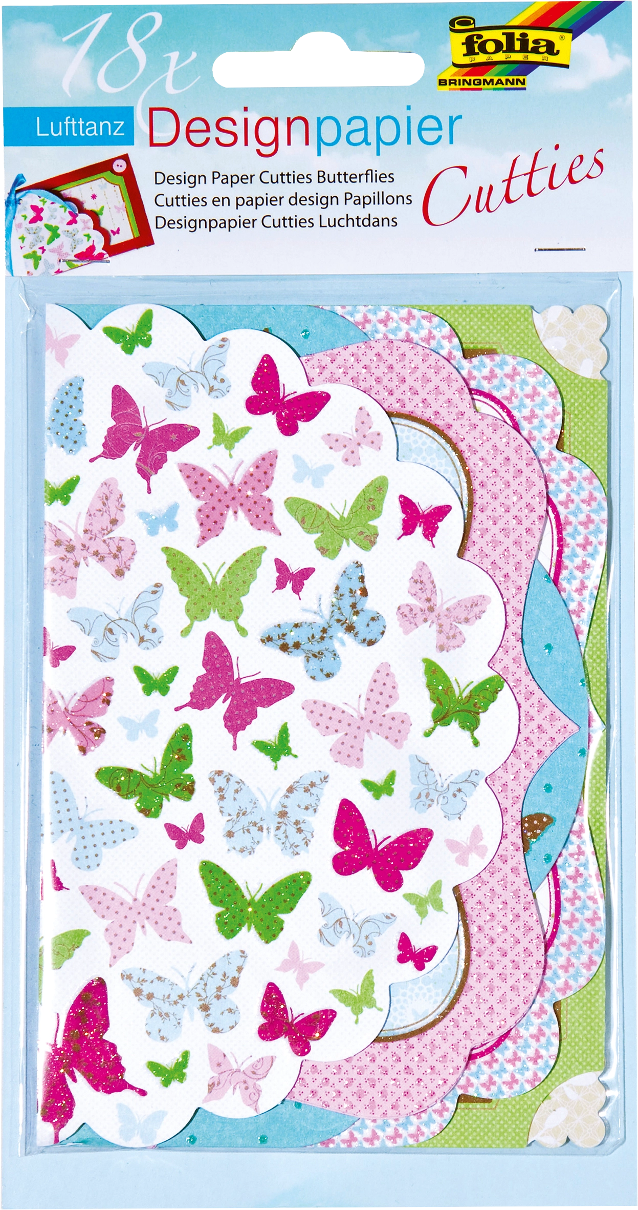 Designpapier Cutties, Lufttanz, 11,5 x 27,0 cm, 18 Blatt