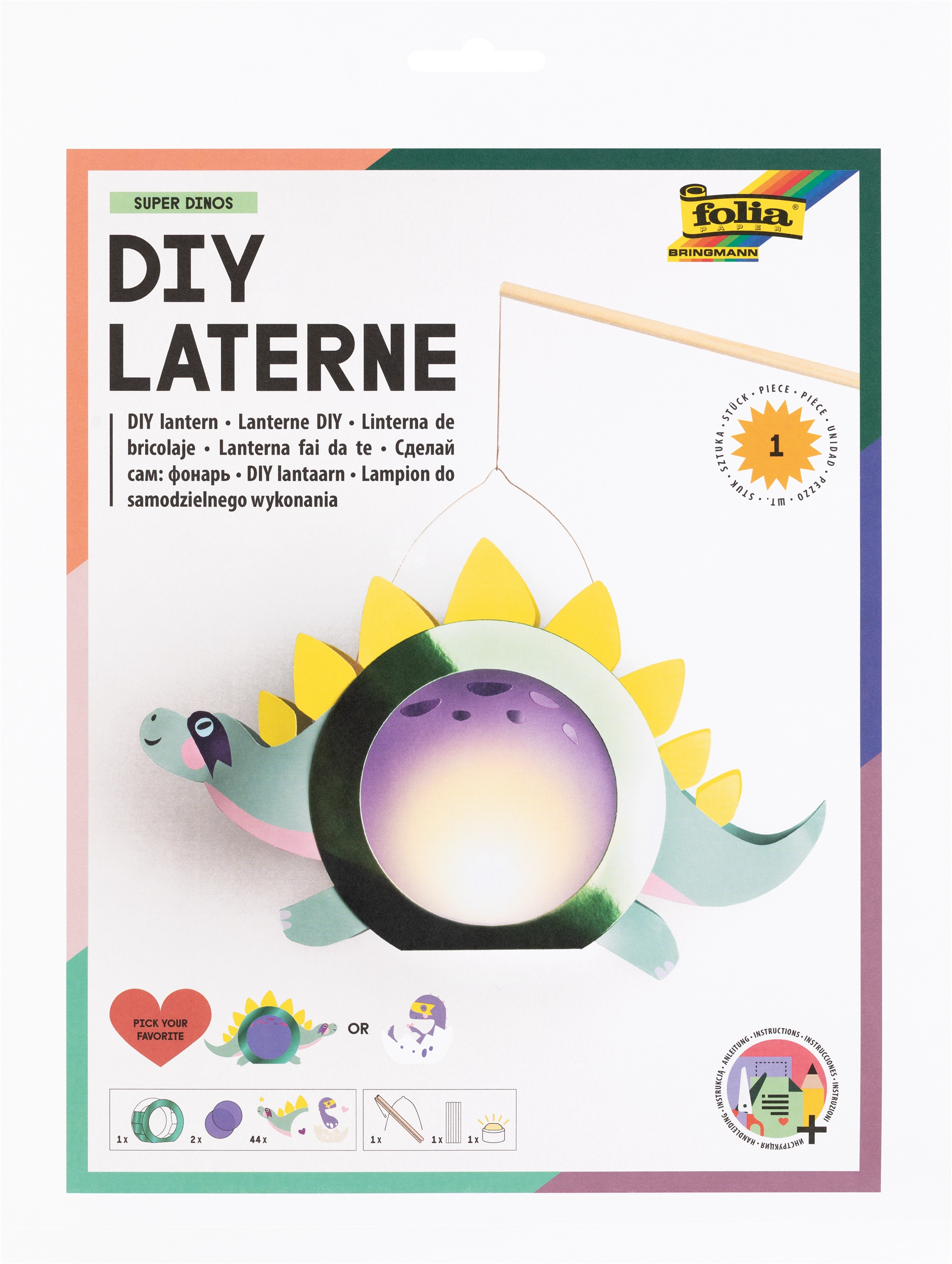 DIY Laterne, Super Dinos, Ø 22 cm