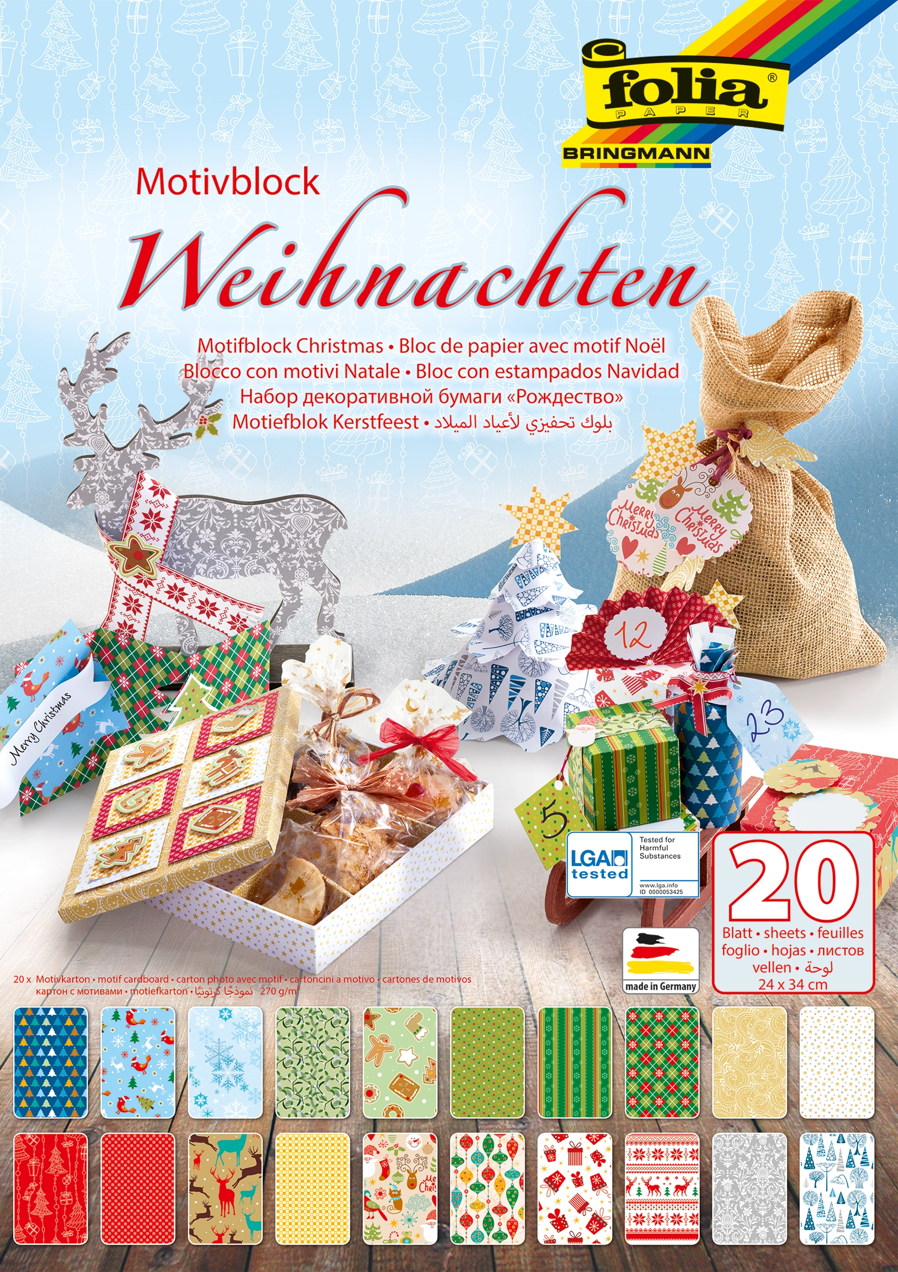 Motivblock, Weihnachten III, 24 x 34 cm, 270 g/m², 20 Blatt