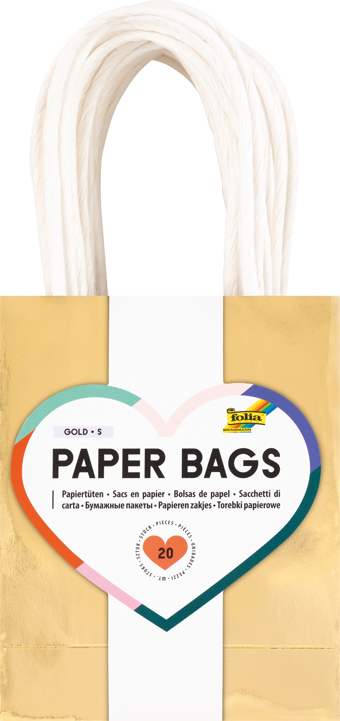 Papiertüten, Gold, S, 20 Stück