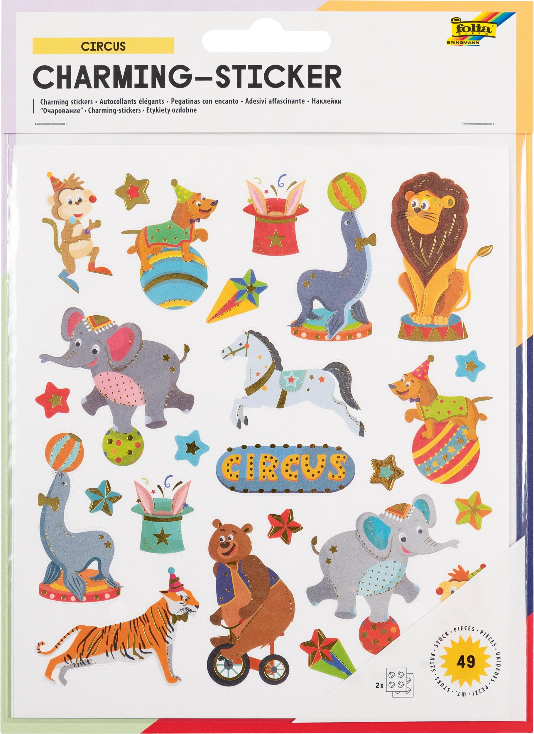 Charming-Sticker, Zirkus, 49 Sticker, 2 Blatt