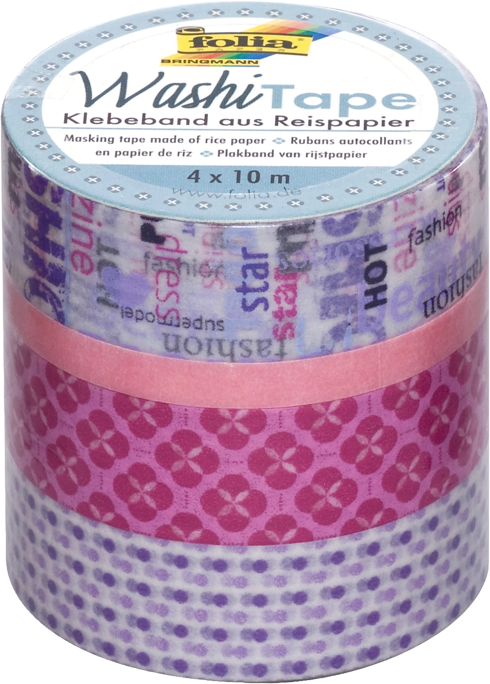Washi Tape, Mädchentraum, 4x 10 m, 4 Rollen