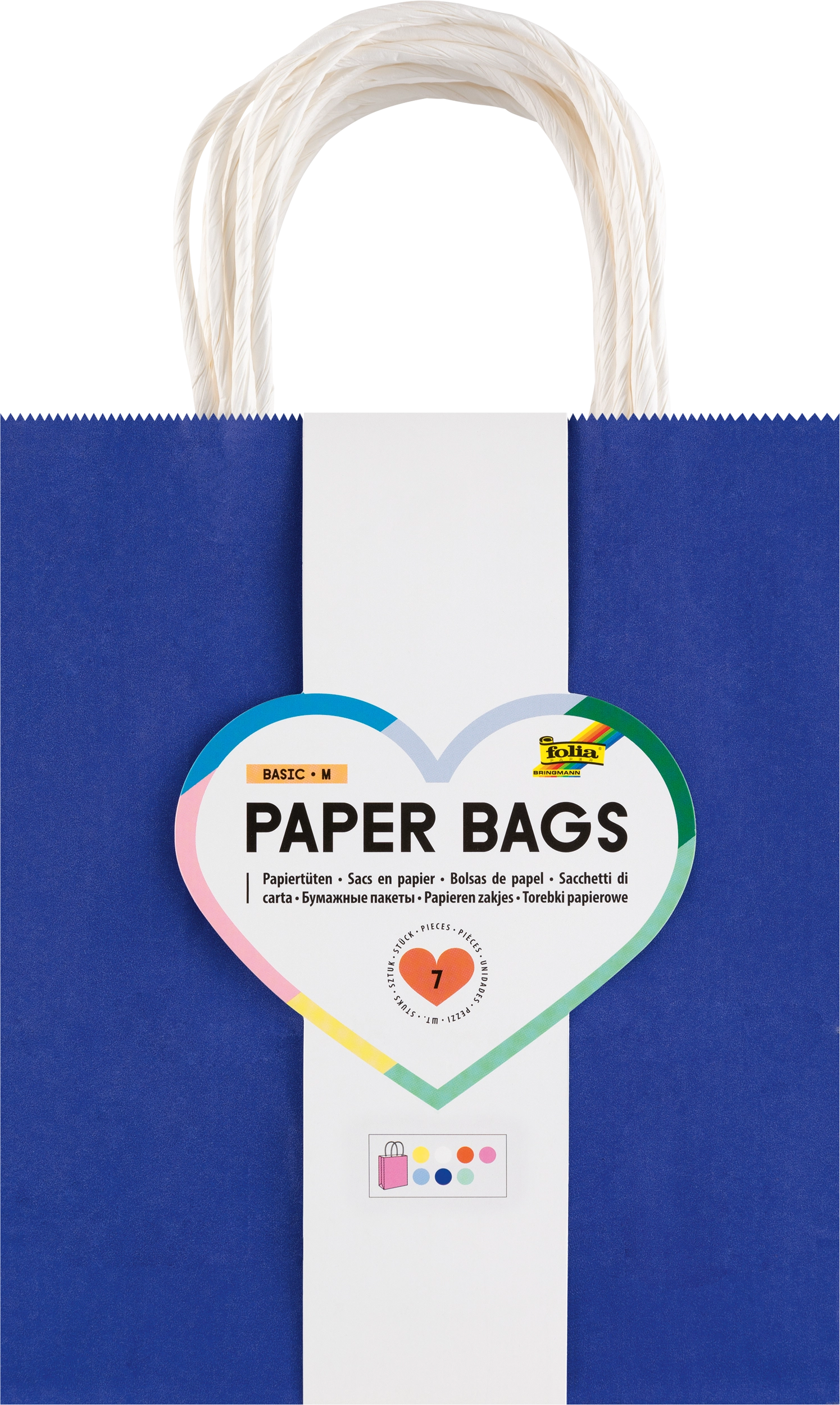 Papiertüten, Basic, M, 7 Stück