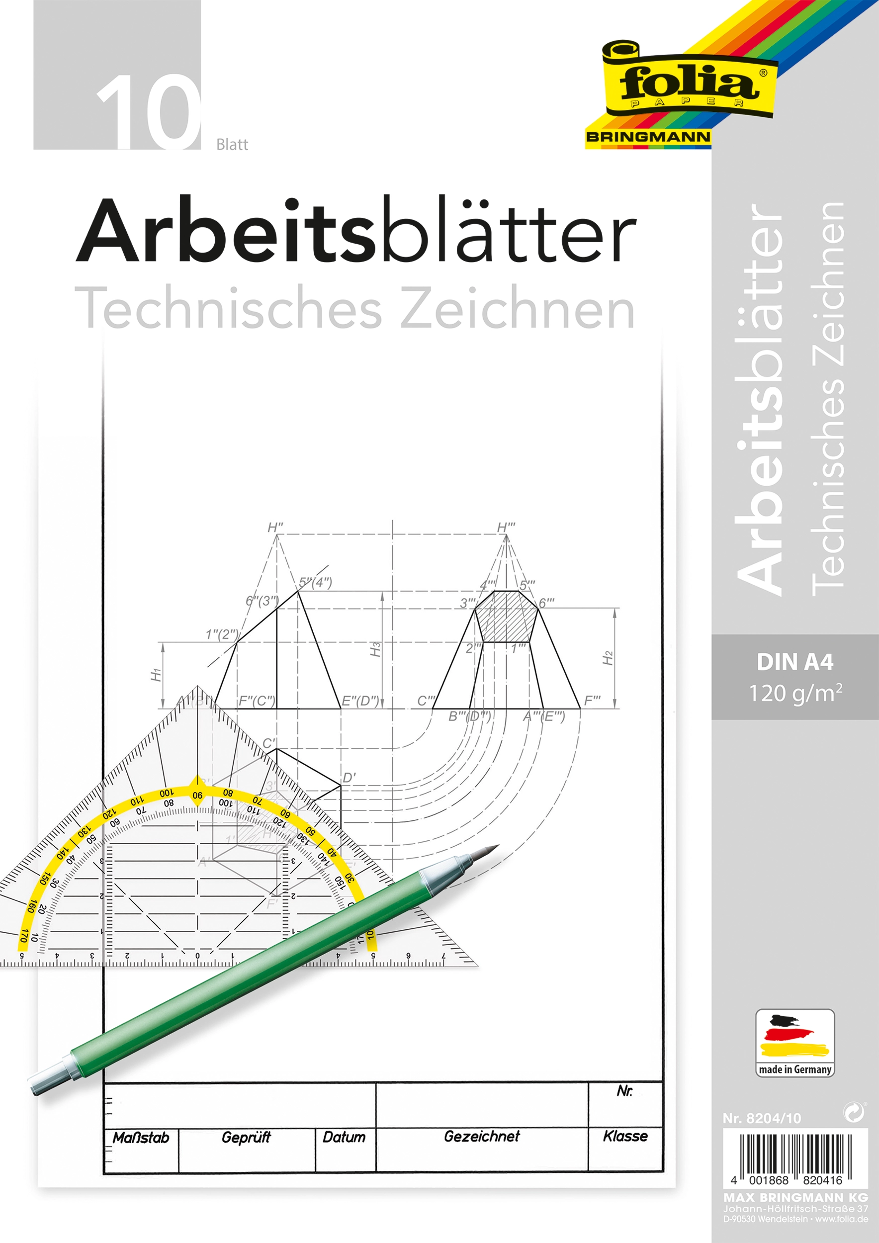 Arbeitsblätter Technisches Zeichnen, Weiß, DIN A4, 10 Blatt