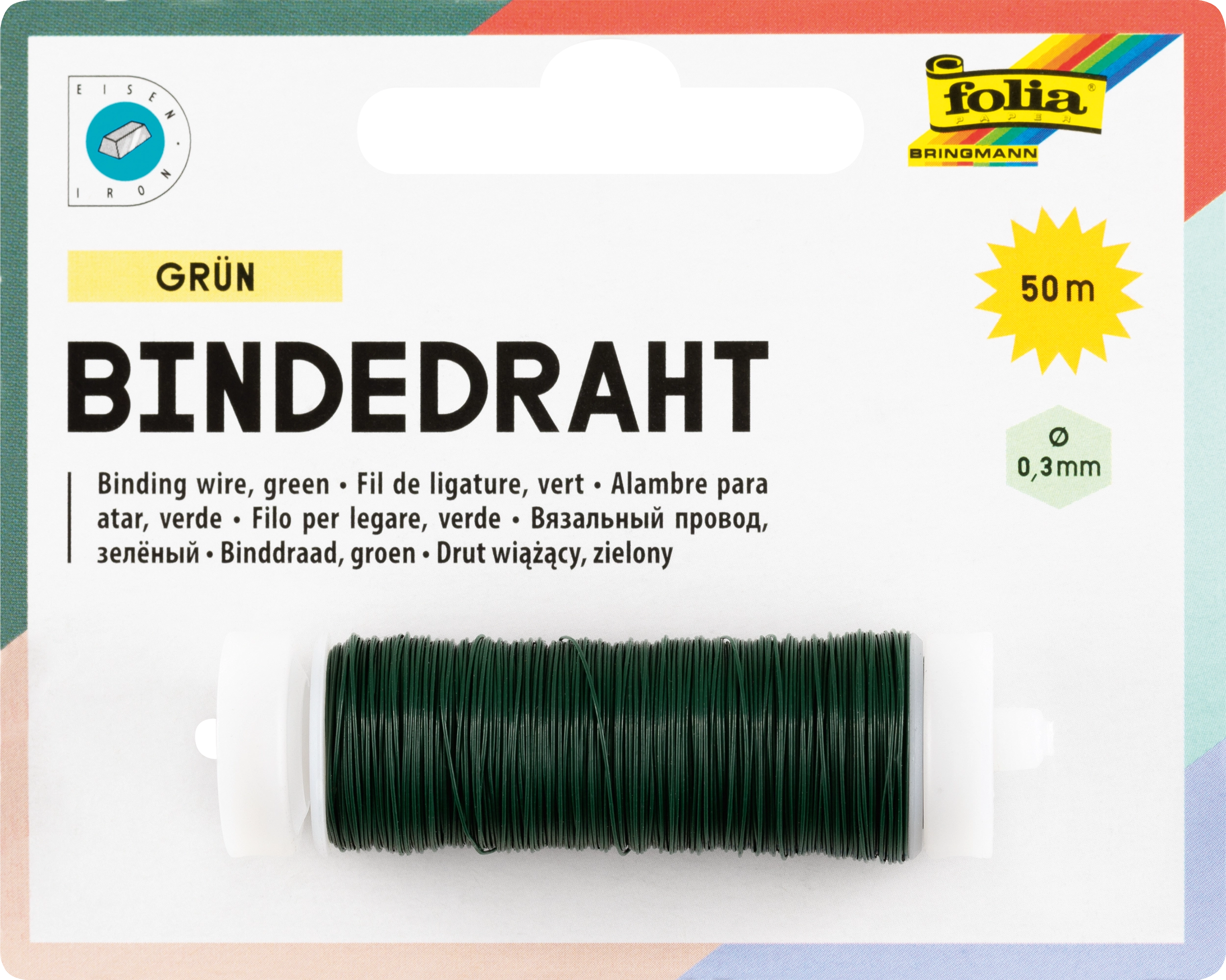 Bindedraht, Grün, Ø 0,3 mm x 50 m, 1 Spule