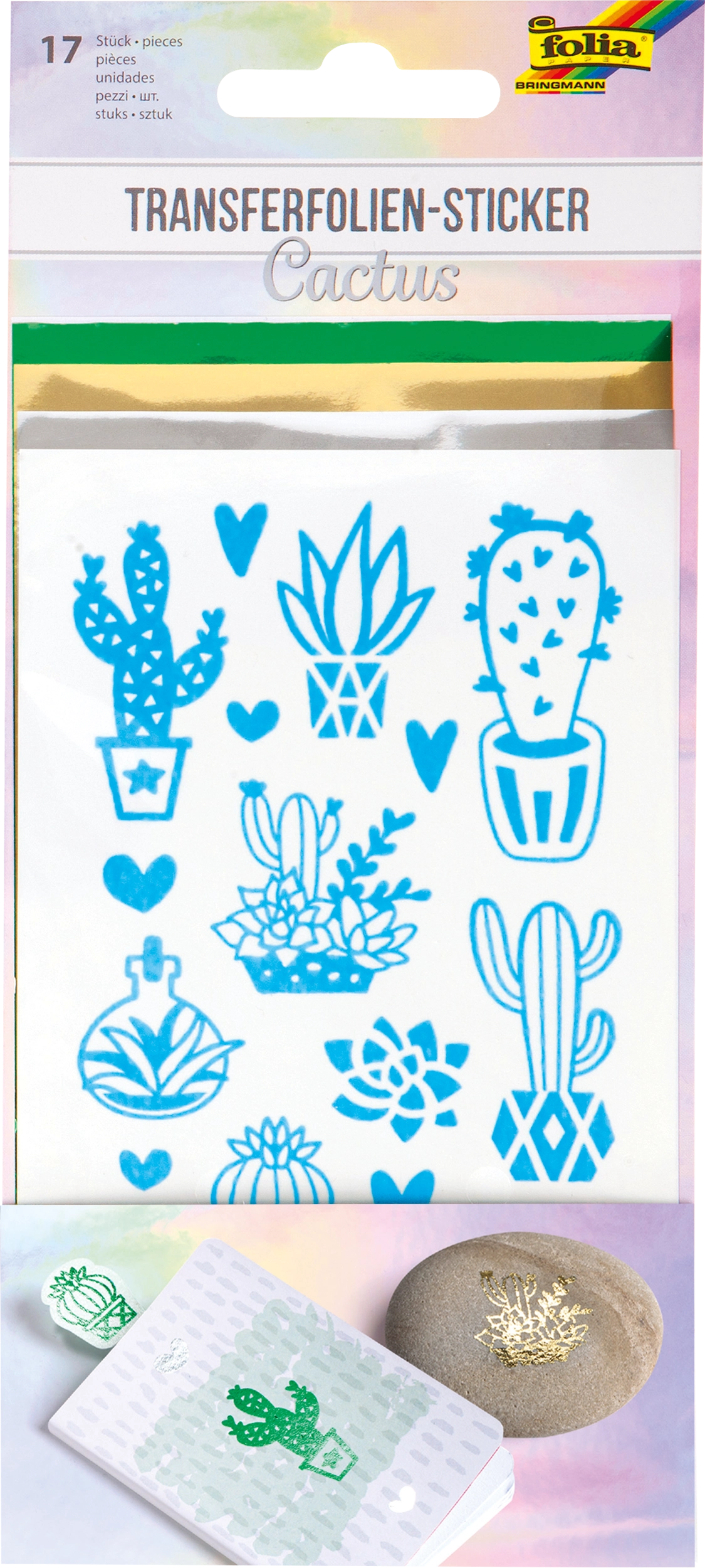Transferfolien-Sticker, Kaktus, 17 Sticker