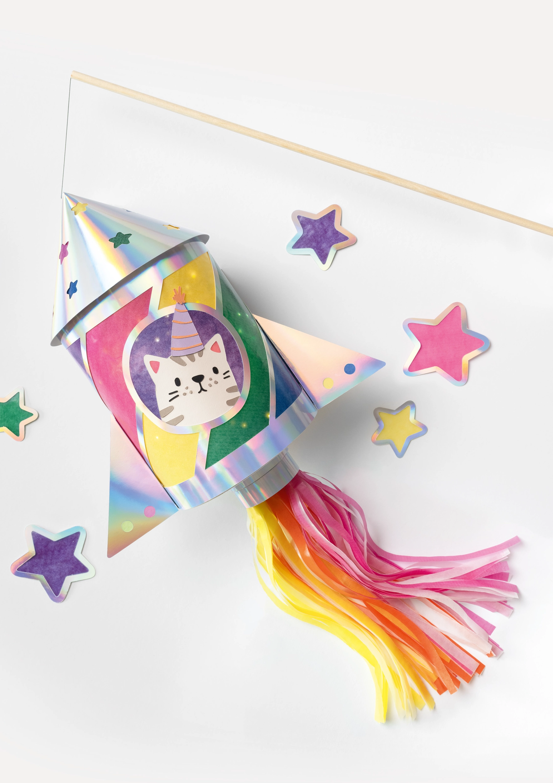 Raketenlaterne Space Cat