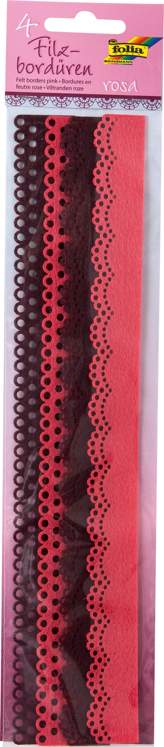 Felt Borders , Tone in Tone, Rose, 4 pieces