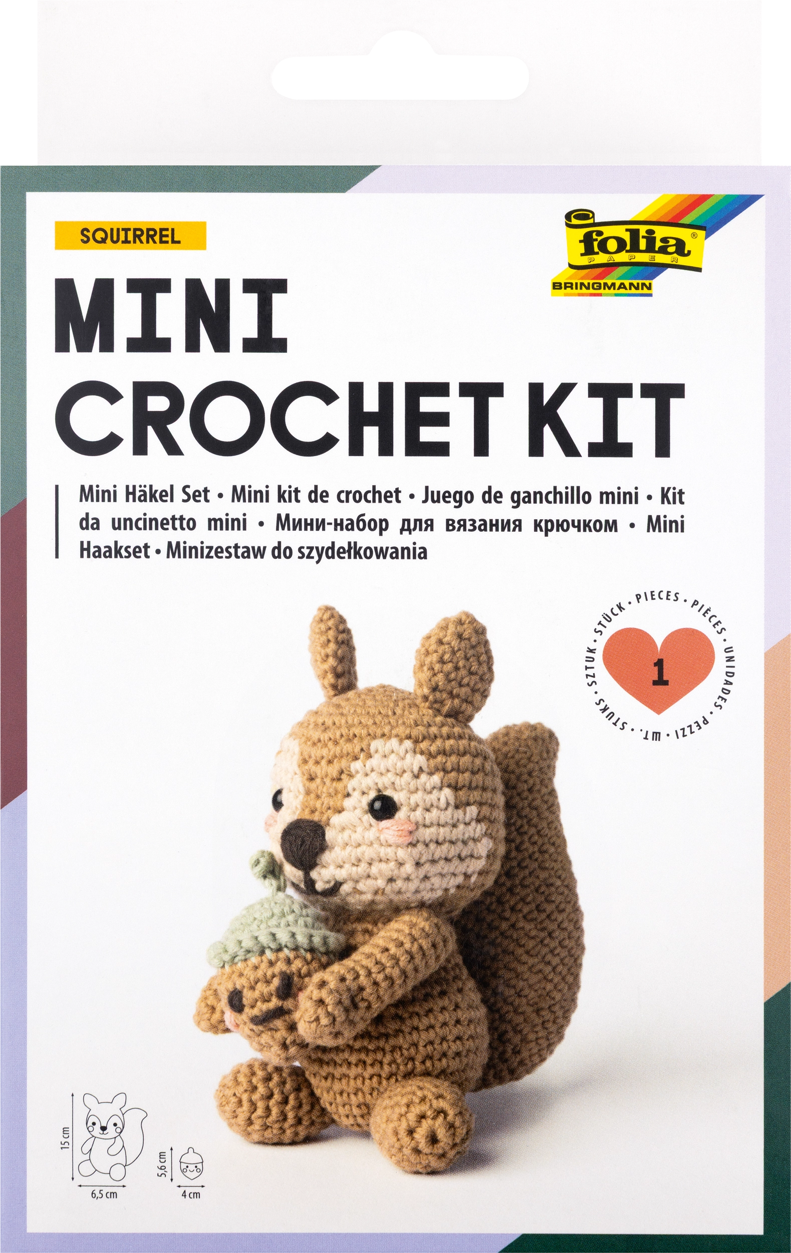 Mini-Häkelset, Eichhörnchen, 1 Stück