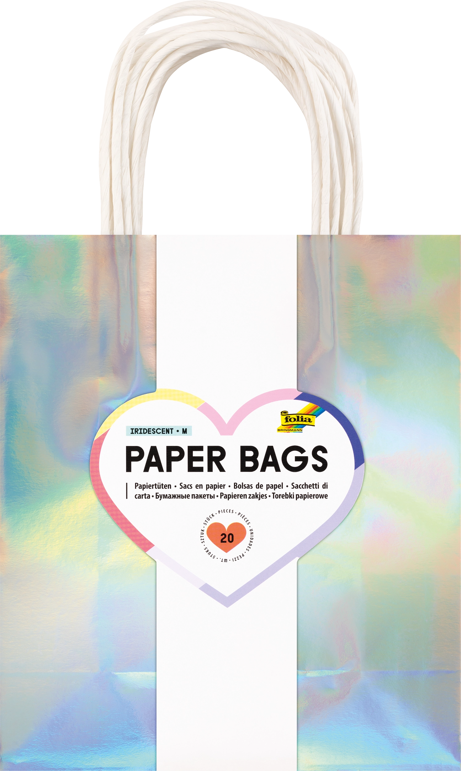 Papiertüten, Irisierend, M, 20 Stück
