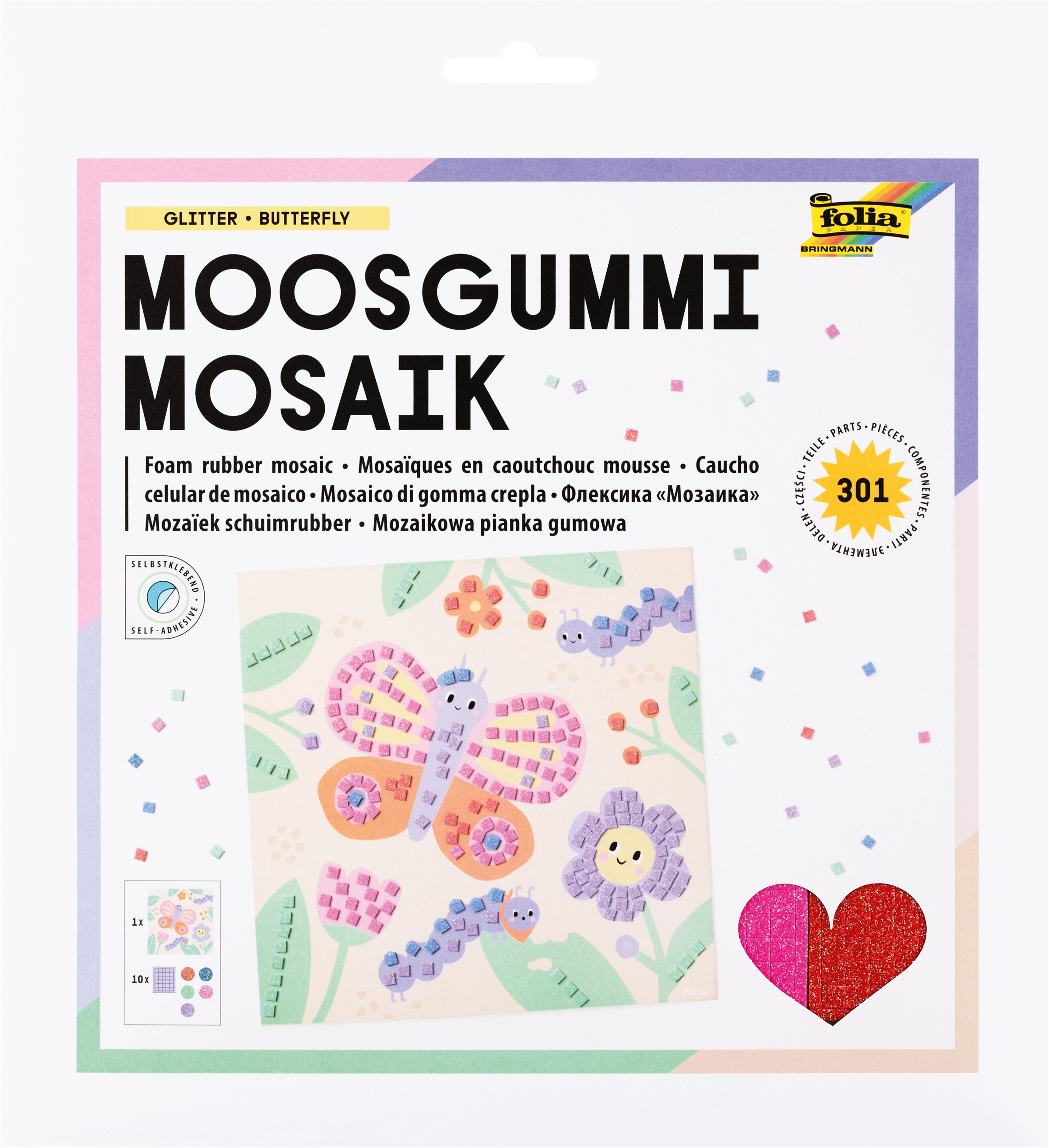 Moosgummi Mosaik, Glitter Schmetterling, 301 Teile