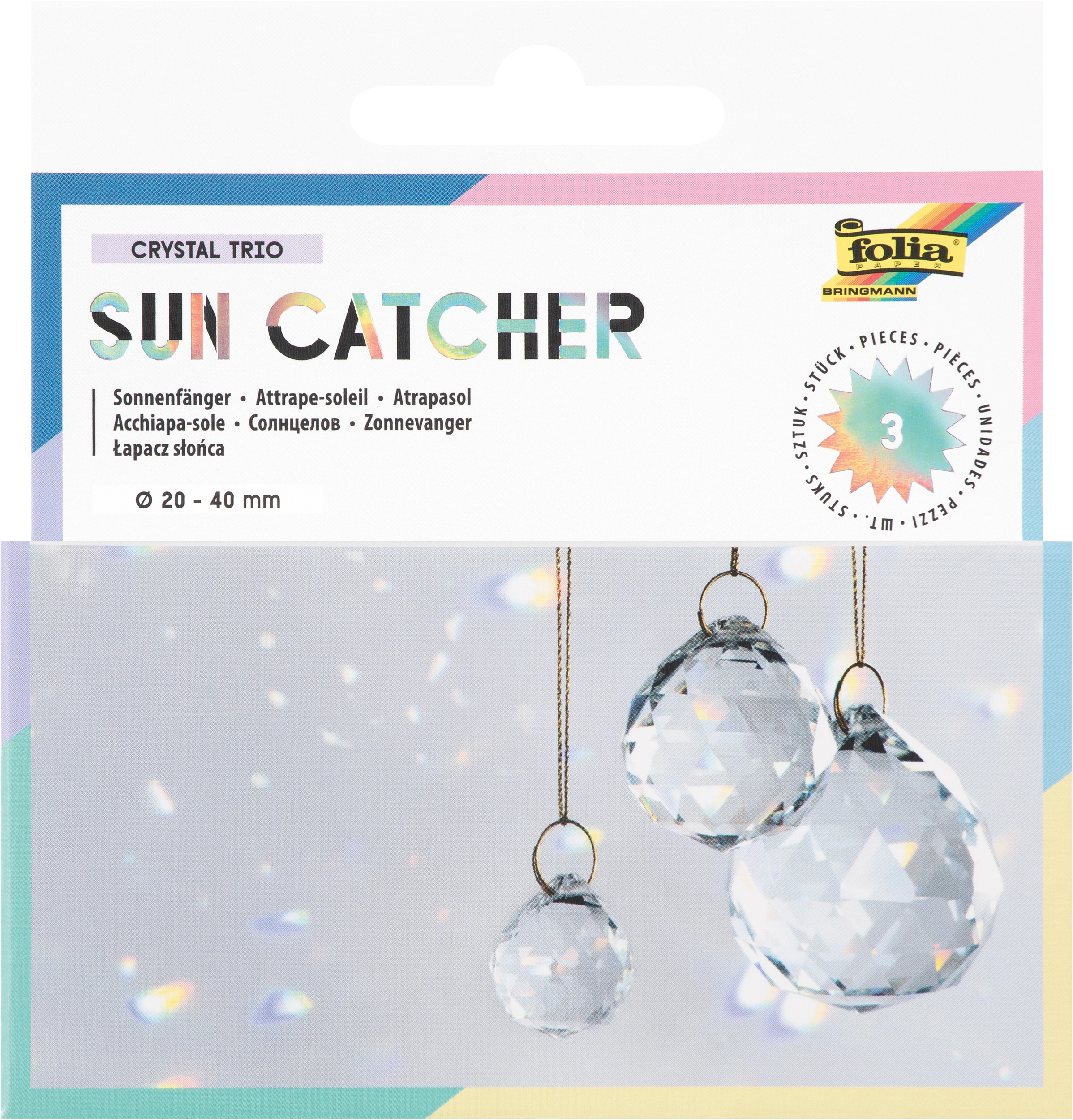 Sun Catcher, Crystal Trio, Ø 2 cm,  Ø 3 cm, Ø 4 cm, 3 Stück