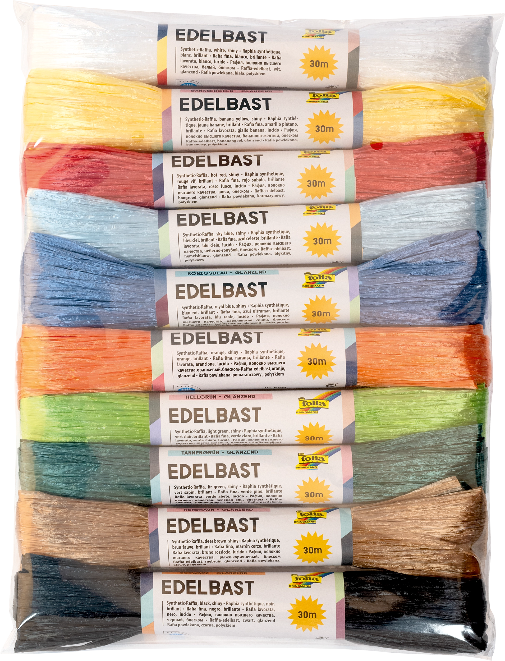 Edelbast, Mix Bunt, 10 Stück