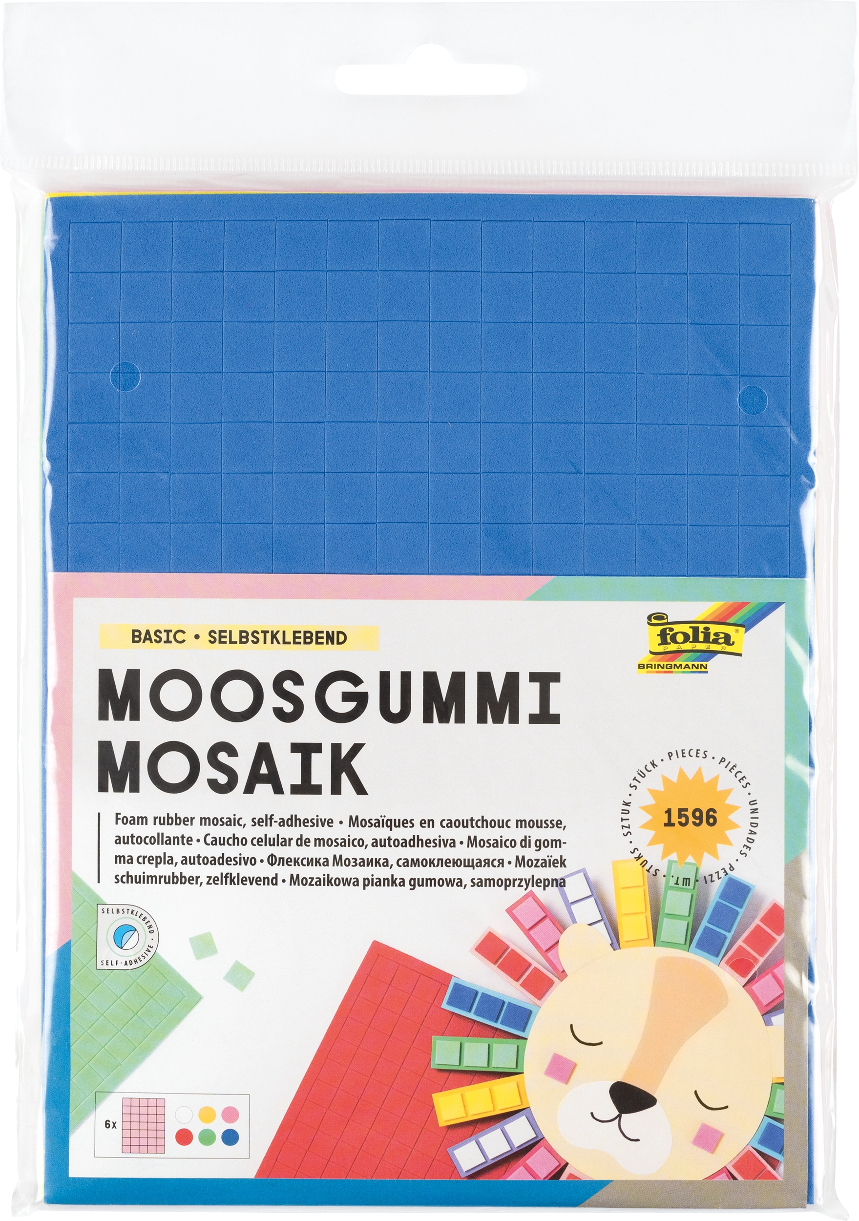 Foam Rubber Mosaic, Basic, Self-Adhesive, 1 x 1 cm, 1.596 pieces