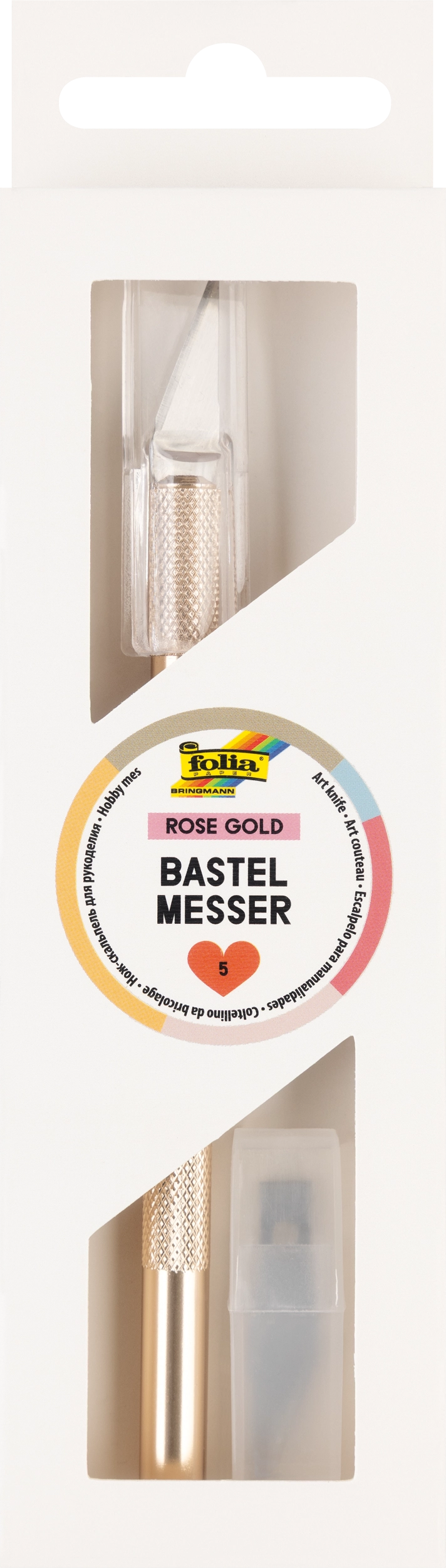 Bastelmesser, Roségold, 10,5 cm, 5 Teile
