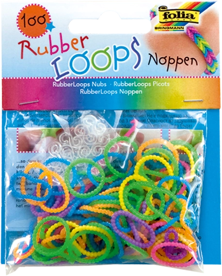 Rubber Loops, Noppen Neon, 100 Stück