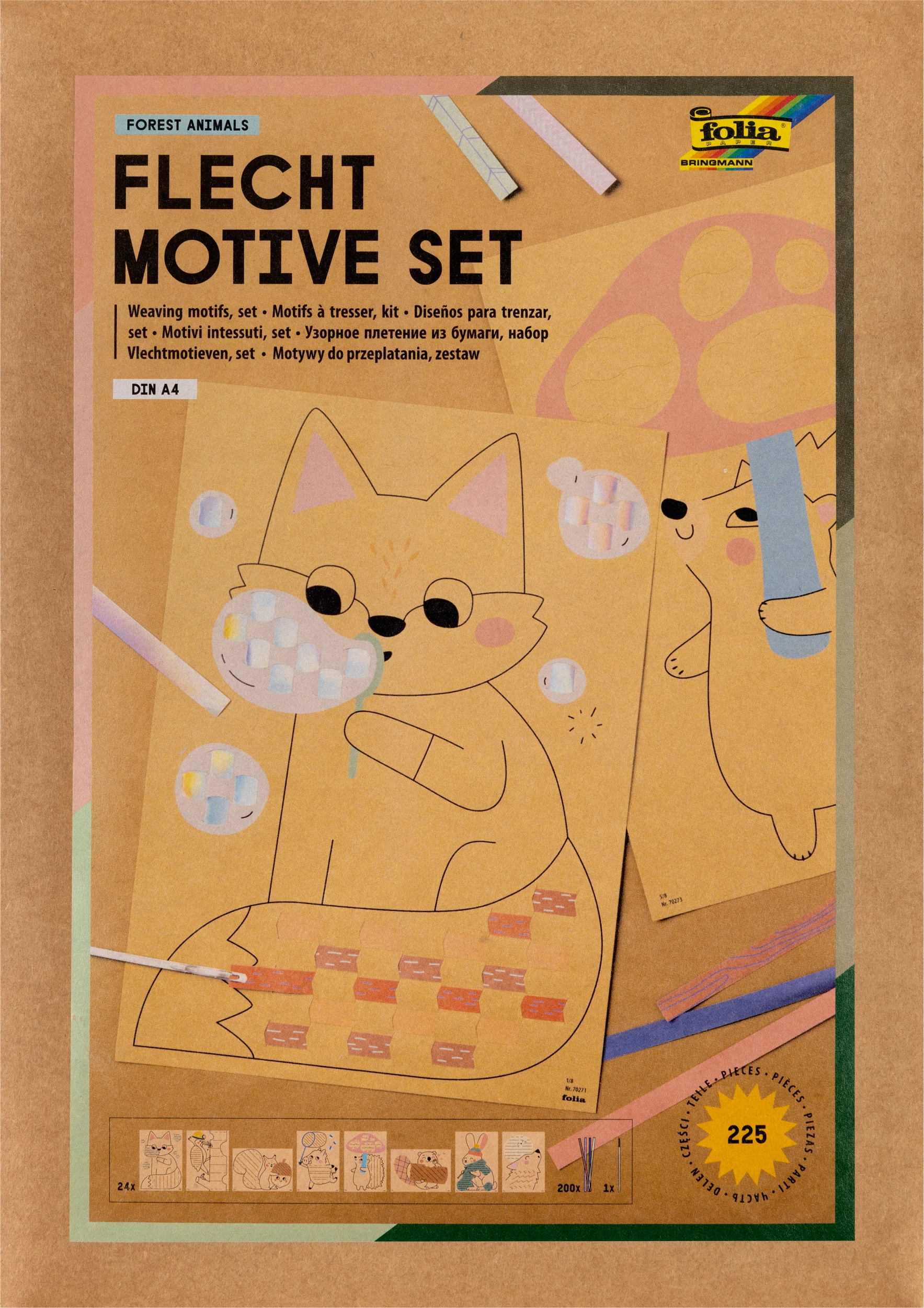 Flechtmotive Set, Forest Animals, 225 Teile